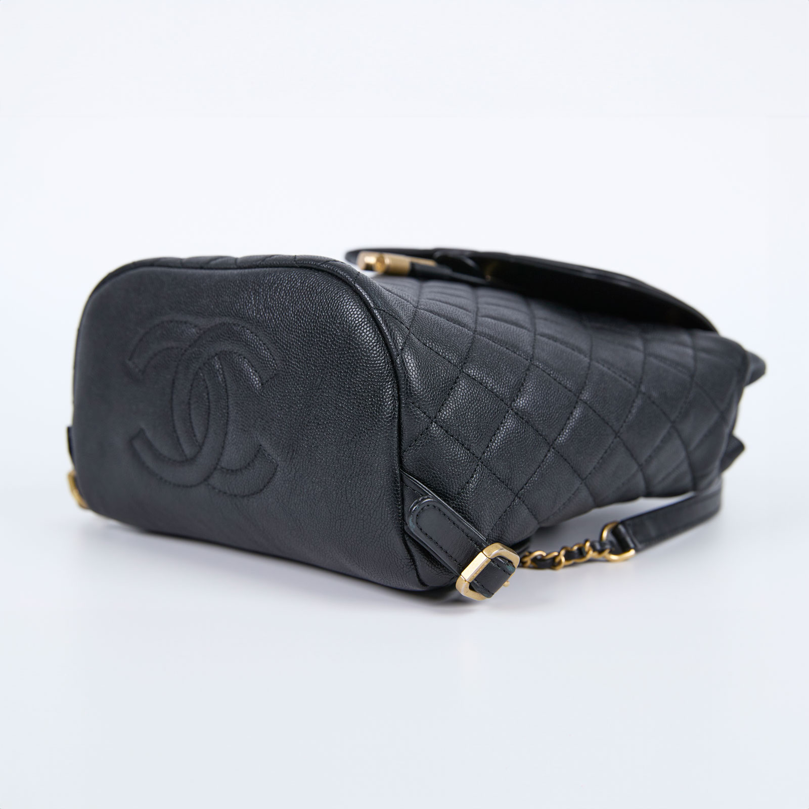 香奈兒 CHANEL Filigree Matelasse 背包  25開黑荔枝FILIGREE後背包 原廠盒子/防塵袋/保證卡