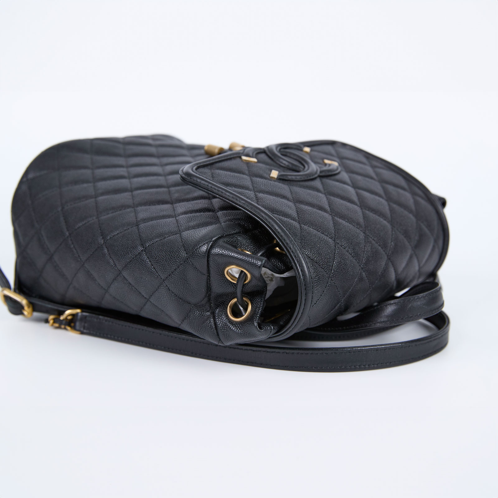 香奈兒 CHANEL Filigree Matelasse 背包  25開黑荔枝FILIGREE後背包 原廠盒子/防塵袋/保證卡