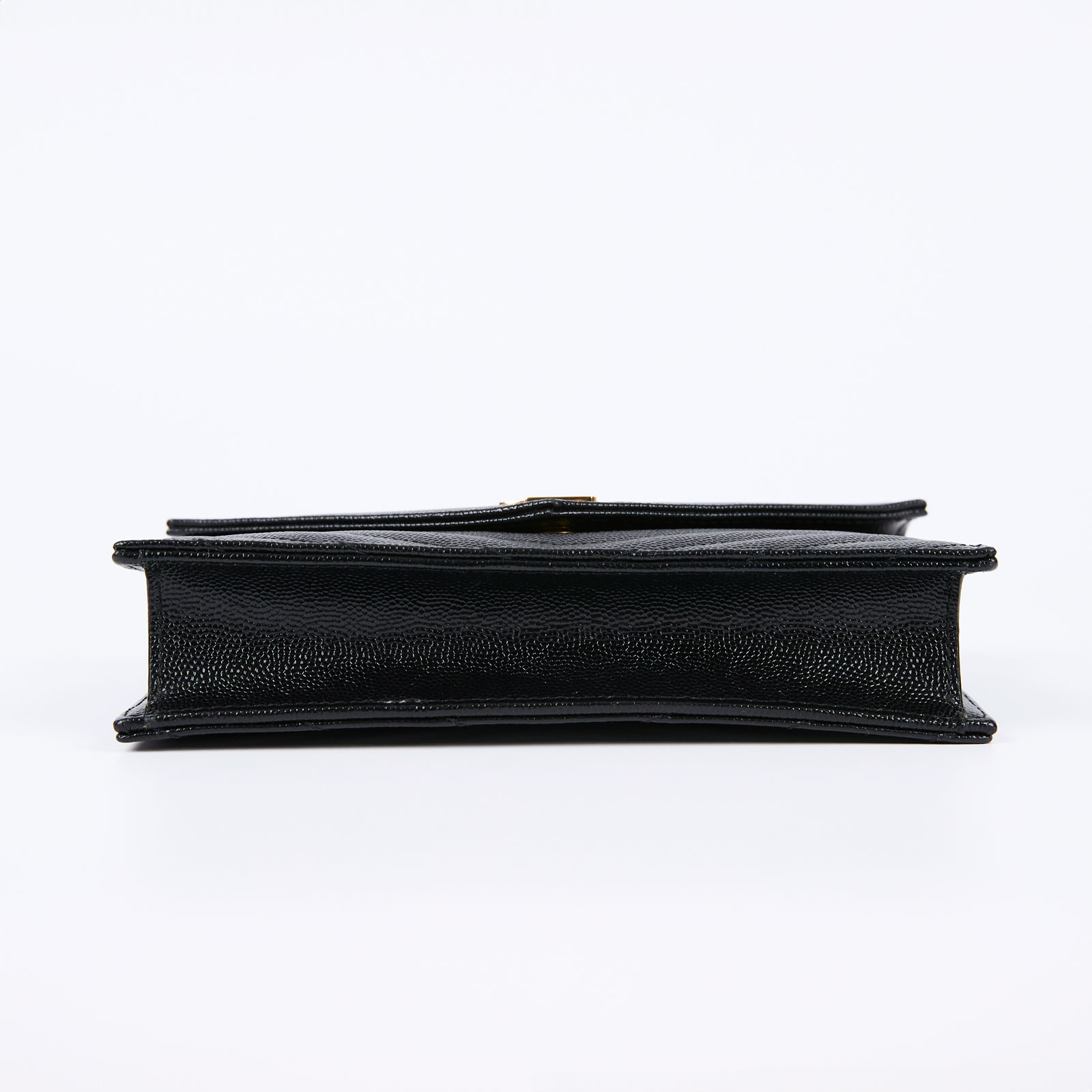 聖羅蘭 YSL SAINT LAURENT 山形紋 鏈袋 信封包 393953BOW01 黑金魚子醬WOC 無附屬品
