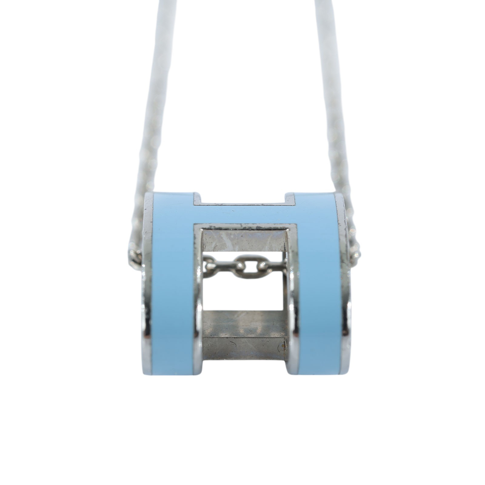 愛馬仕 Hermès Pop H 墜飾 POPHP  藍POP H項鍊 原廠盒子