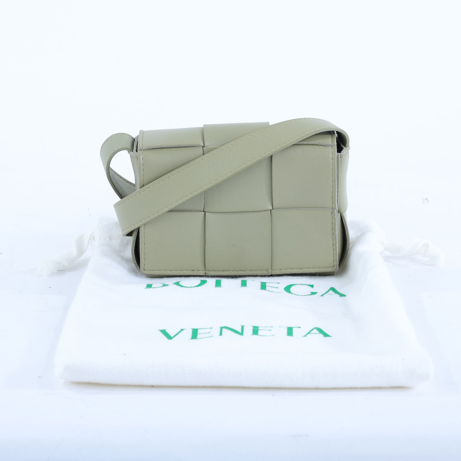 寶緹嘉 BOTTEGA VENETA Cassette 斜背包 666688 綠CANDY CASSETTE 防塵袋