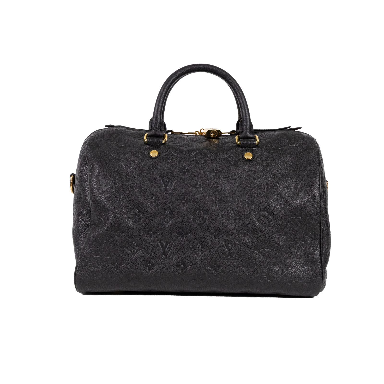 路易威登 LOUIS VUITTON Speedy Bandoulière 30 波士頓包 壓紋皮革 黑色 M41028  購買證明/鎖組