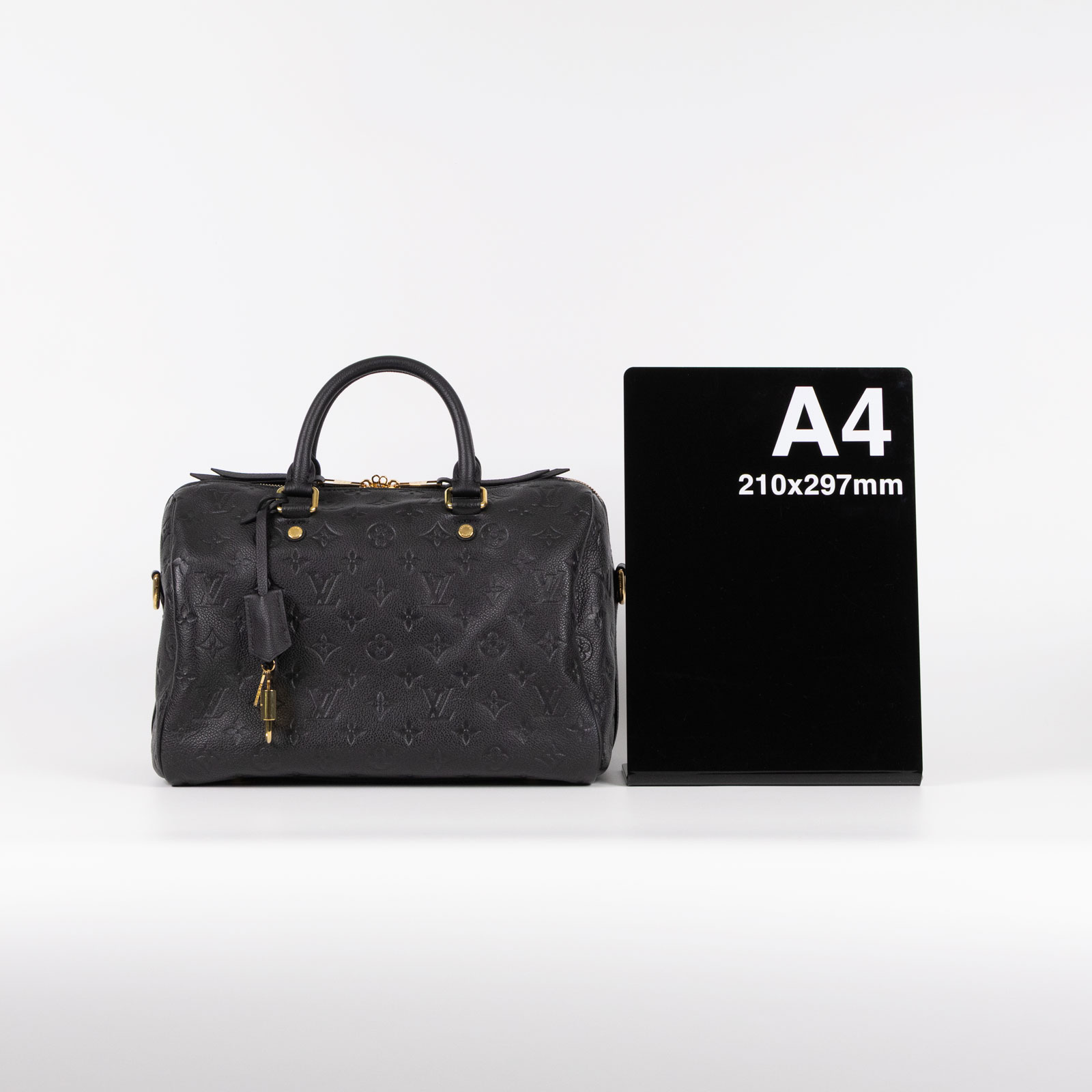 路易威登 LOUIS VUITTON Speedy Bandoulière 30 波士頓包 壓紋皮革 黑色 M41028  購買證明/鎖組