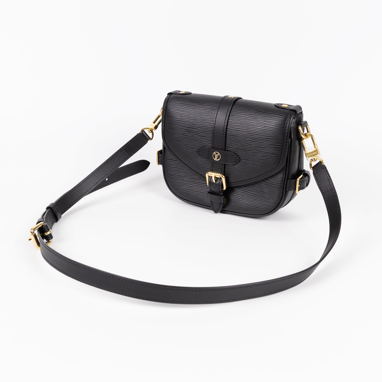 路易威登 LOUIS VUITTON Saumur BB  黑色 Epi紋理牛皮 手提 馬鞍斜背包 M23469 晶片款 黑EPI SAUMUR BB 無附屬品