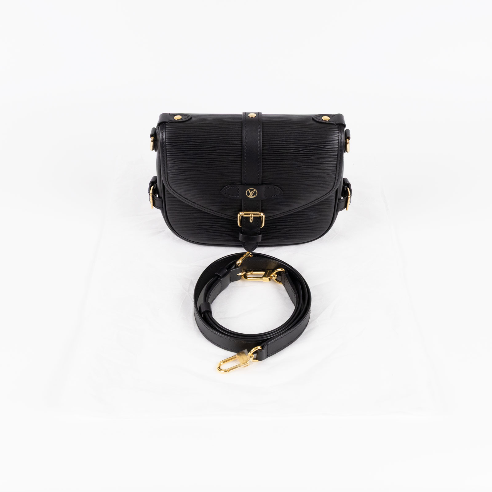 路易威登 LOUIS VUITTON Saumur BB  黑色 Epi紋理牛皮 手提 馬鞍斜背包 M23469 晶片款 黑EPI SAUMUR BB 無附屬品