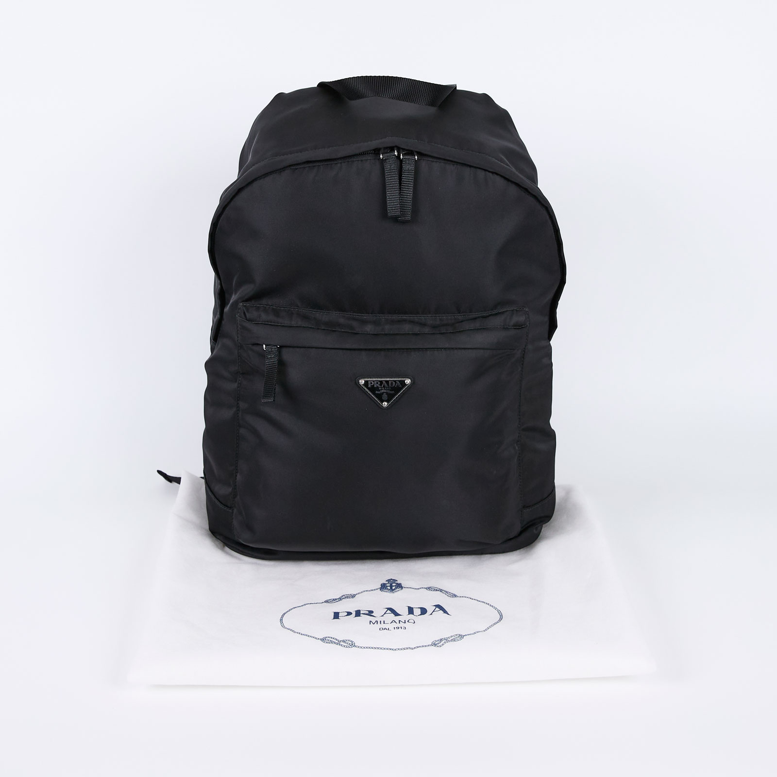普拉達 PRADA Re-Nylon 尼龍後背包 2VZ034_2A6D 黑尼龍後背包 防塵袋