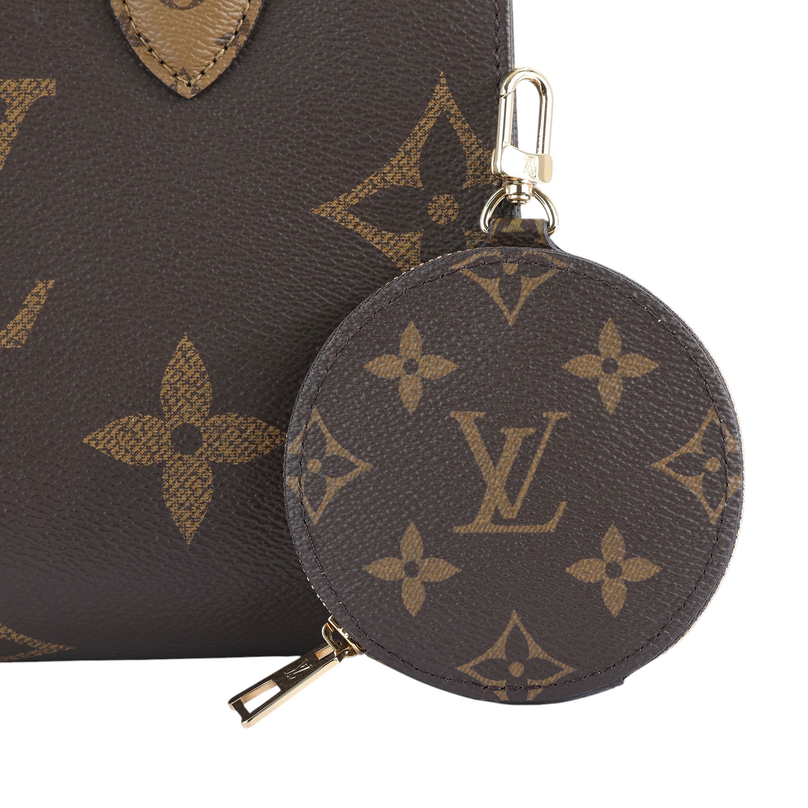 路易威登 LOUIS VUITTON OnTheGo PM 雙色帆布 手提 斜背包 M46373 晶片款 咖原花OnTheGo PM 原廠盒子/防塵袋