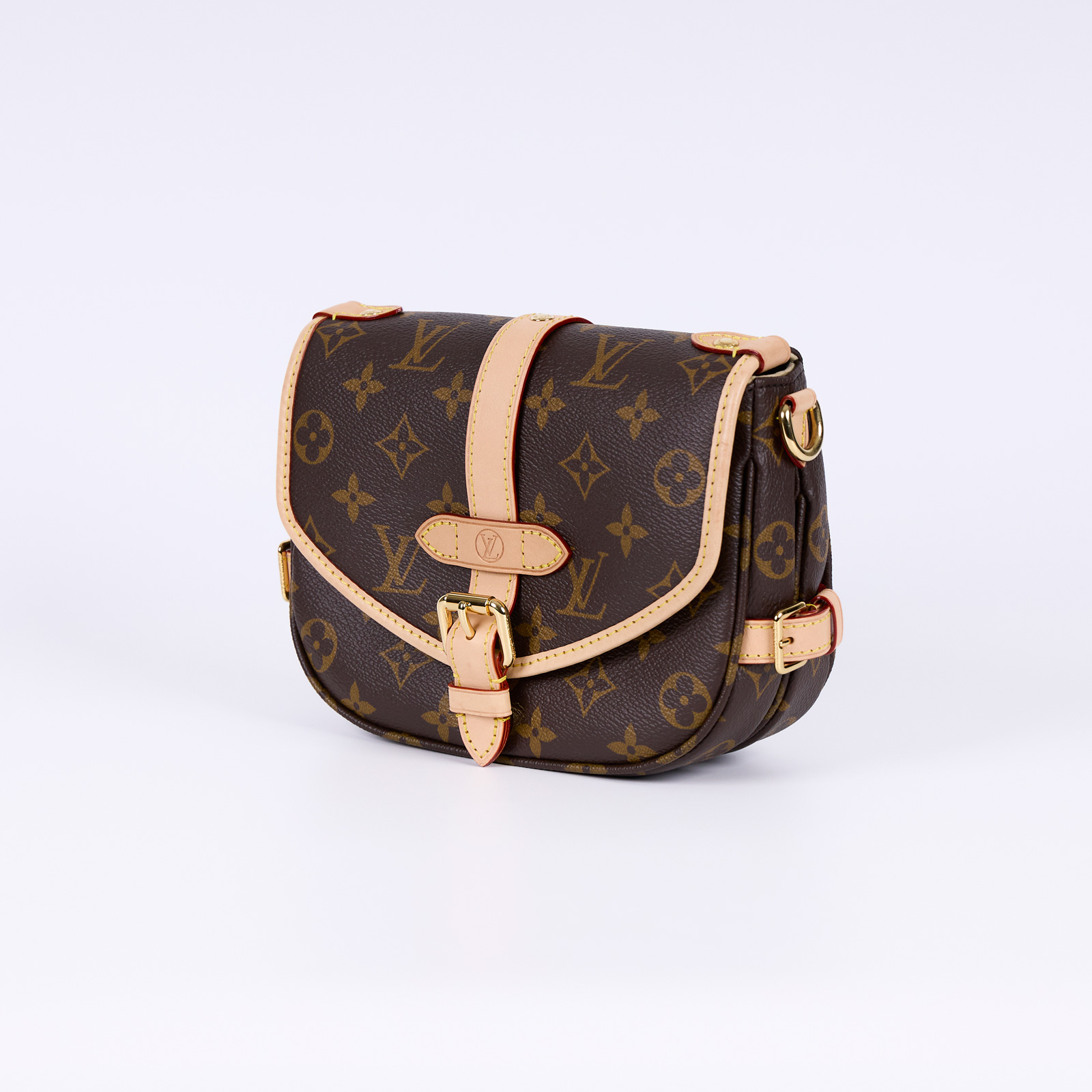 路易威登 LOUIS VUITTON Saumur BB  手提 馬鞍斜背包 M46740 晶片款 棕原花Saumur BB 防塵袋/購買證明/背帶