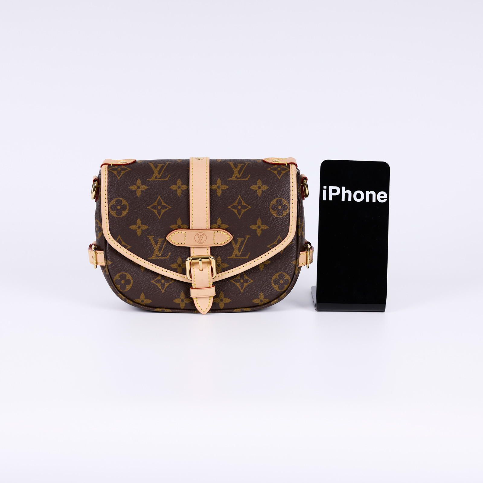 路易威登 LOUIS VUITTON Saumur BB  手提 馬鞍斜背包 M46740 晶片款 棕原花Saumur BB 防塵袋/購買證明/背帶