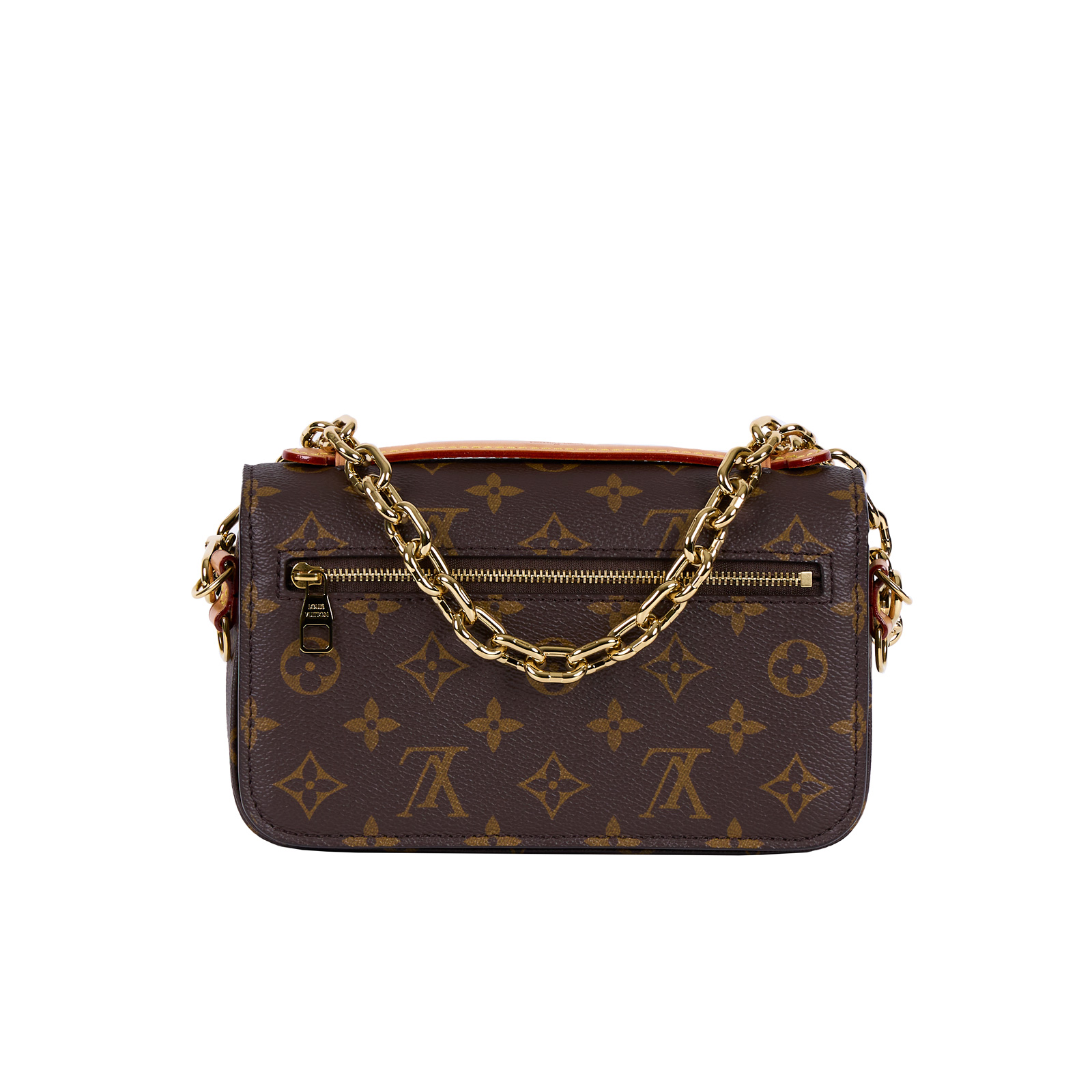 路易威登 LOUIS VUITTON Pochette Métis East West 老花 鏈條 郵差包 腋下單肩包 M46279 晶片款  無附屬品