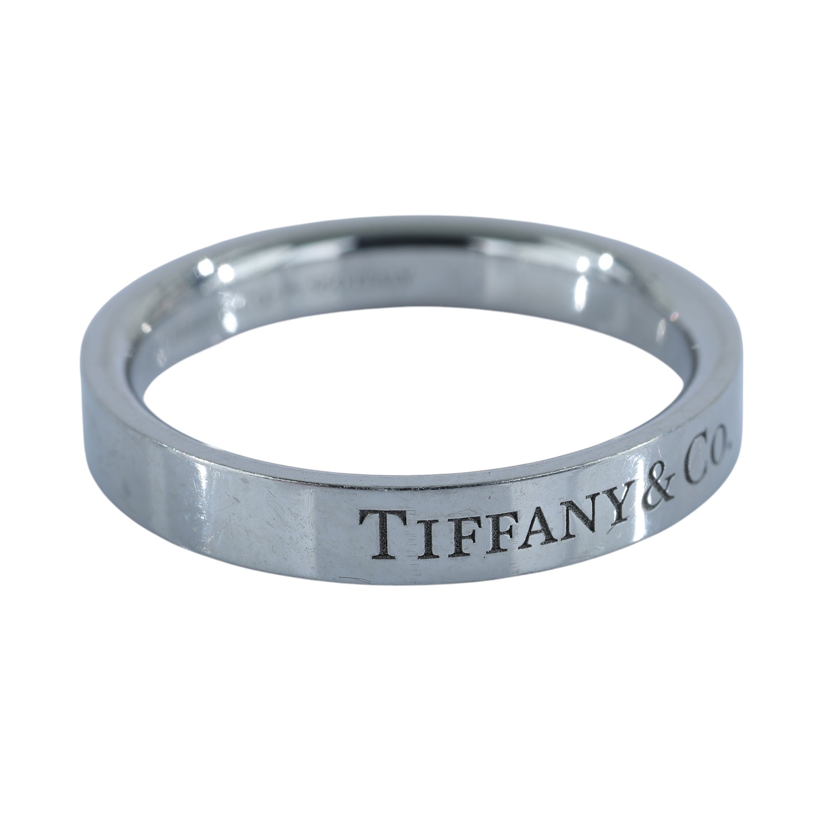 蒂芙尼 TIFFANY＆CO. Logo 戒指  PT950 LOGO戒指 原廠盒子/購買證明