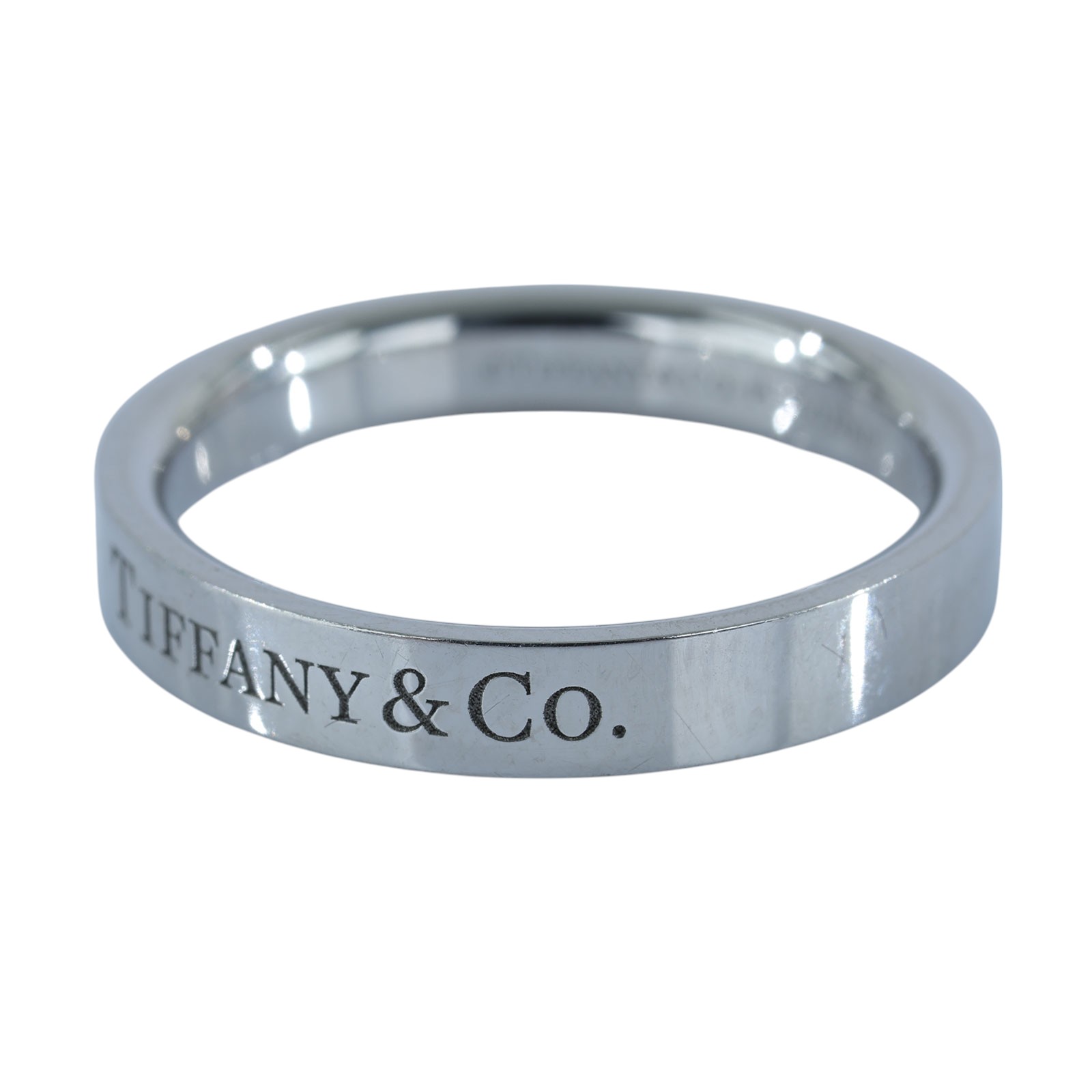 蒂芙尼 TIFFANY＆CO. Logo 戒指  PT950 LOGO戒指 原廠盒子/購買證明