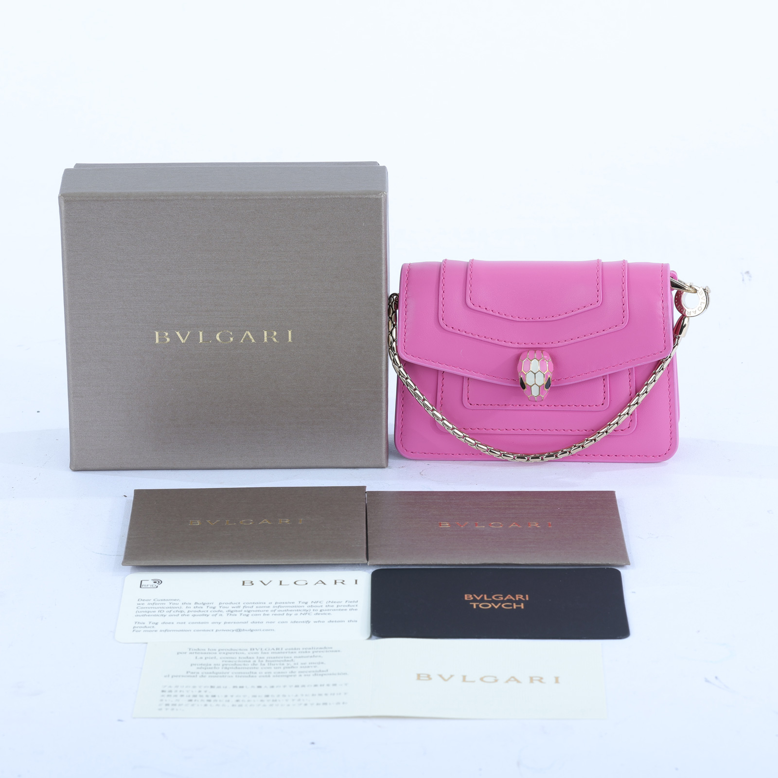 寶格麗 BVLGARI Serpenti Forever 掛飾 292203 桃紅Serpenti Forever蛇頭小包 原廠盒子/保證卡