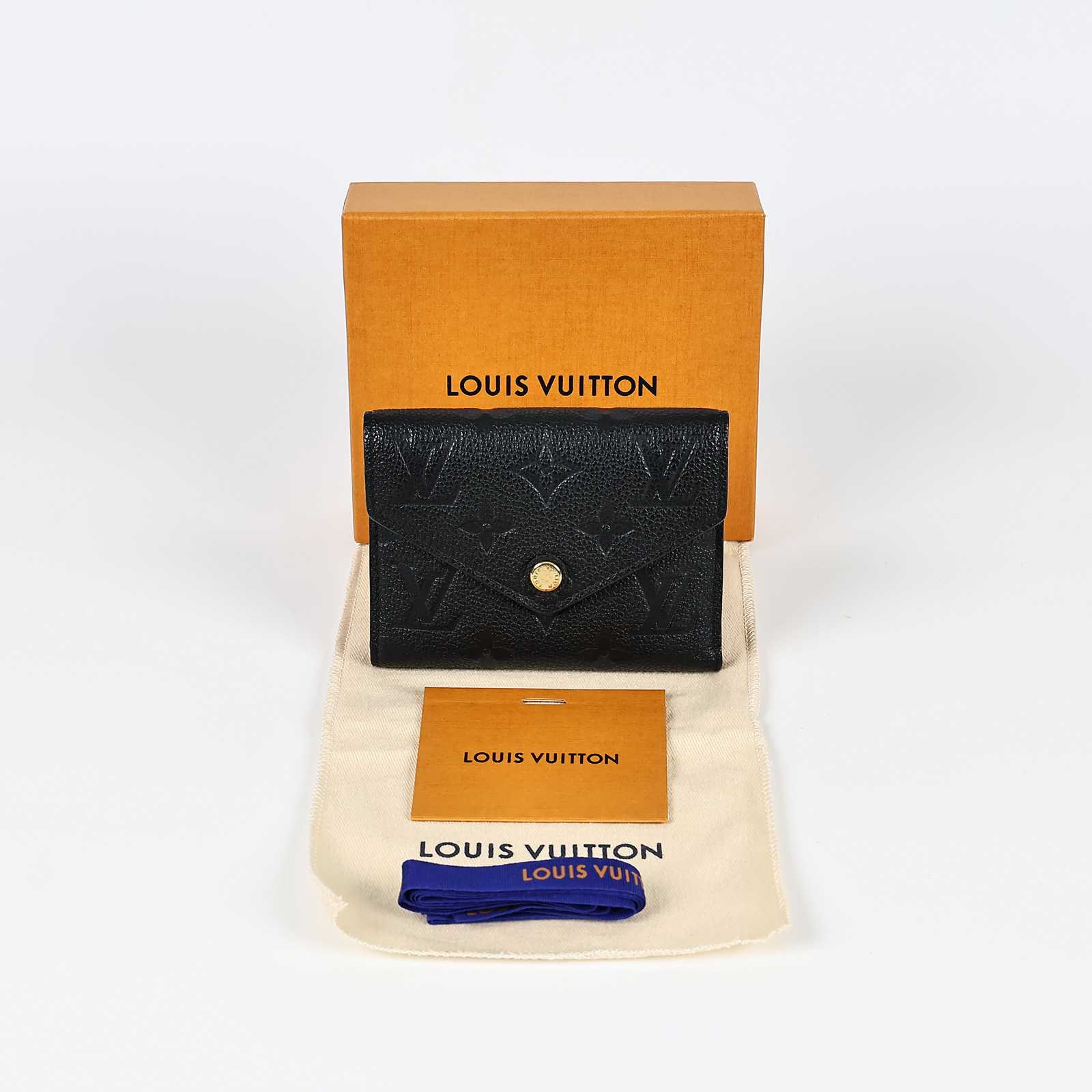 路易威登 LOUIS VUITTON Victorine 錢包 壓花牛皮 M64060 黑壓紋Victorine三折短夾 原廠盒子/防塵袋