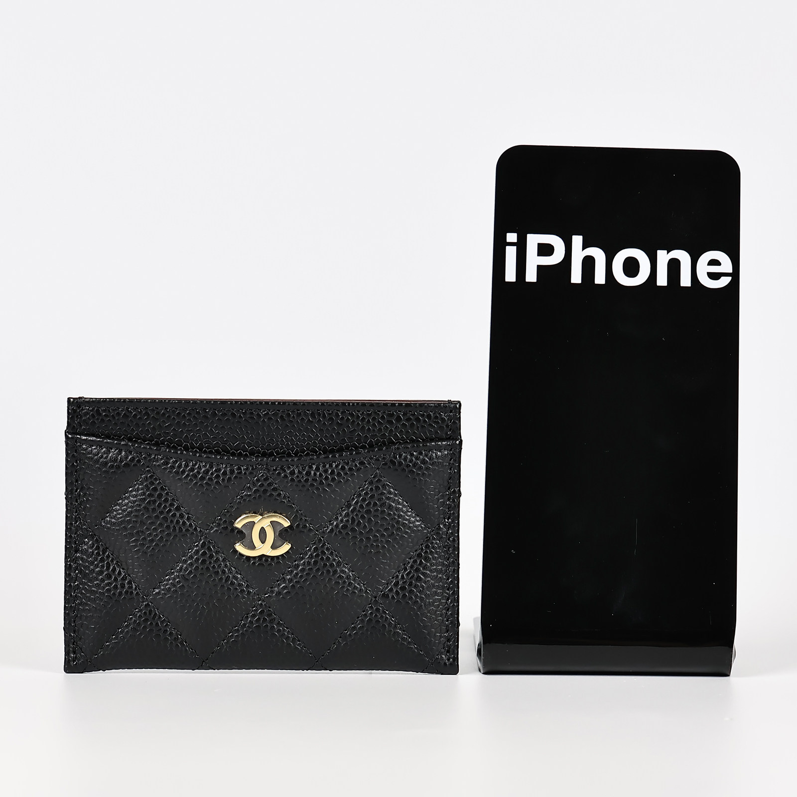 香奈兒 CHANEL CC LOGO 經典卡片夾 AP0213 黑金荔枝卡夾 防塵袋/原廠盒子