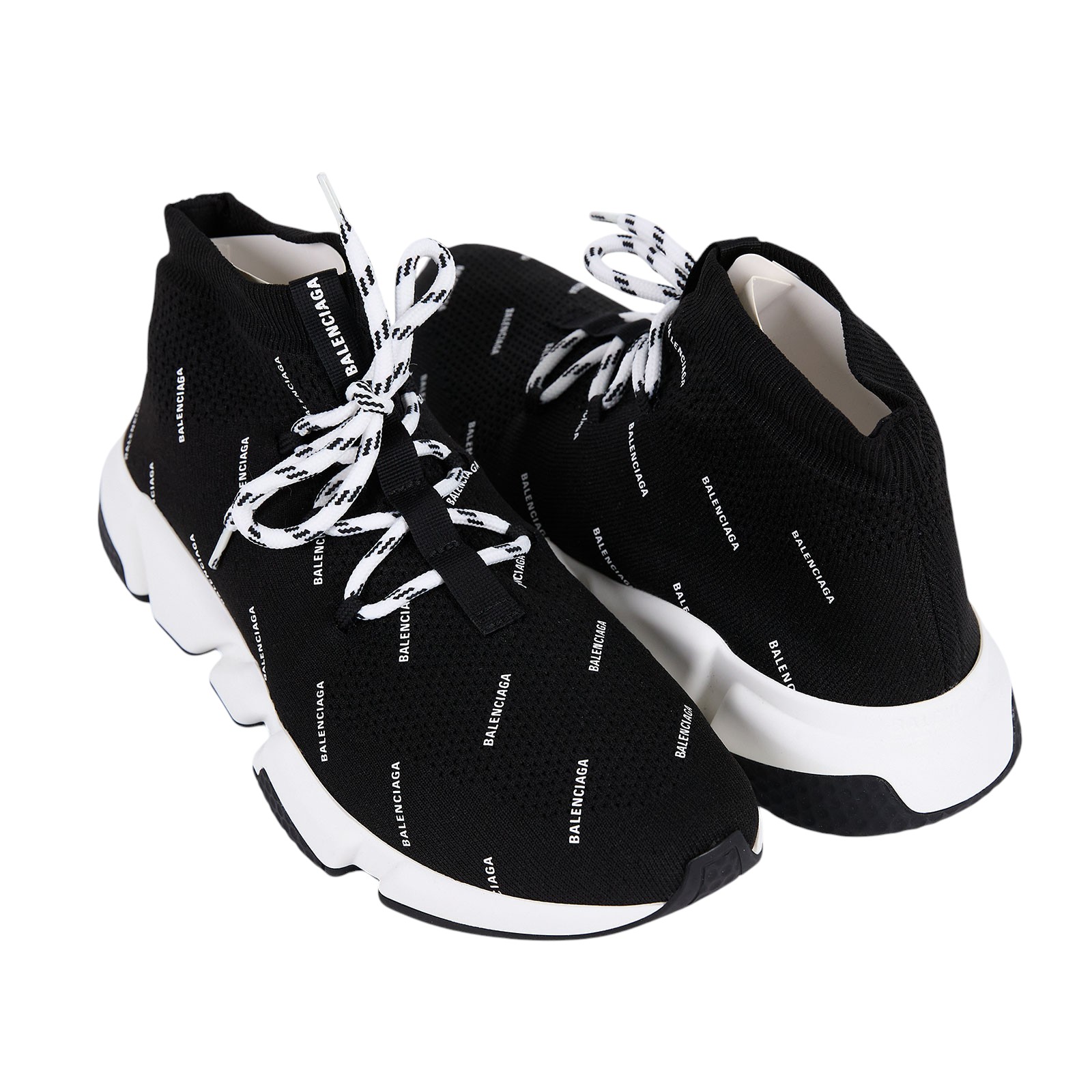 巴黎世家 BALENCIAGA Speed Lace Up 運動鞋  黑LOGO襪套鞋 原廠盒子/防塵袋