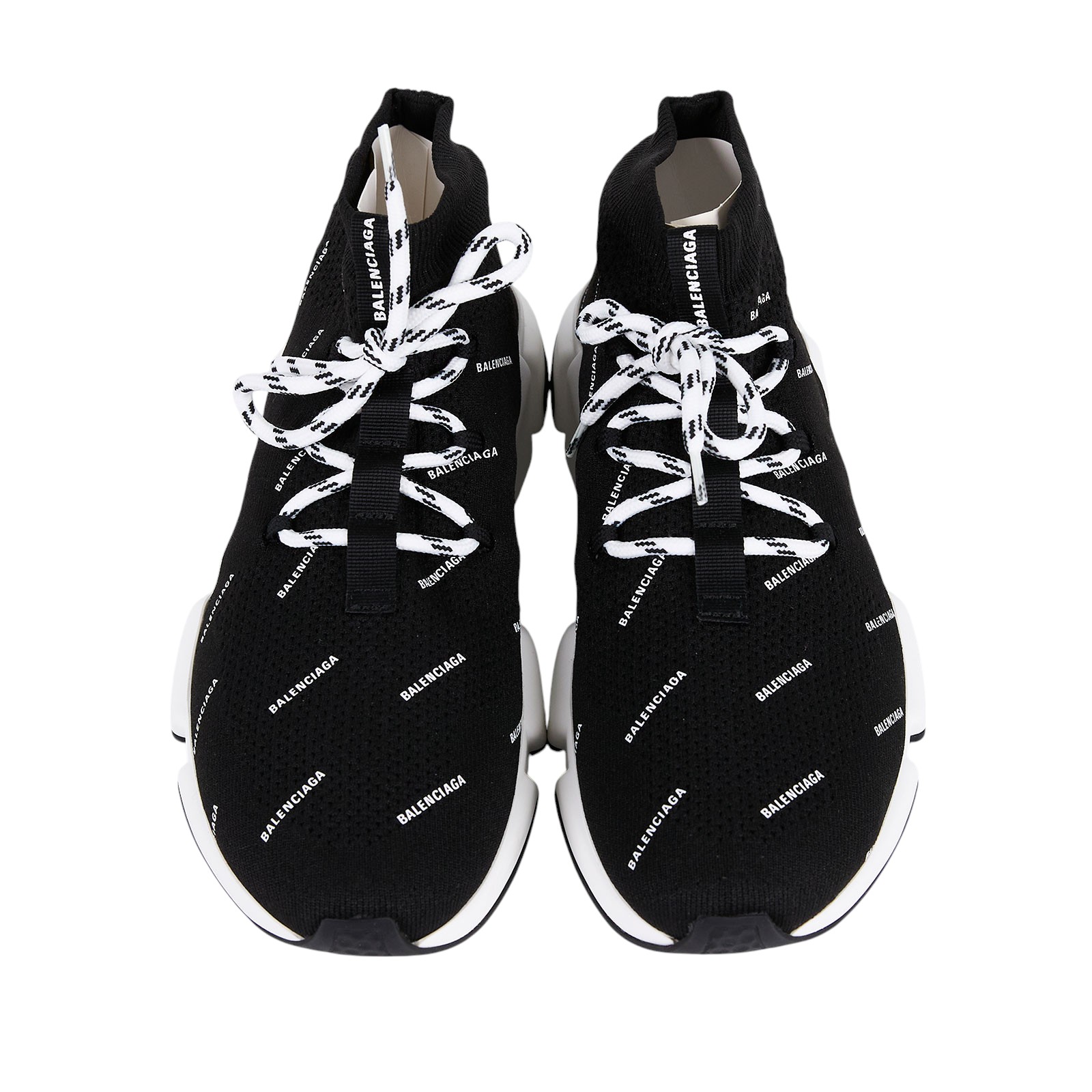巴黎世家 BALENCIAGA Speed Lace Up 運動鞋  黑LOGO襪套鞋 原廠盒子/防塵袋