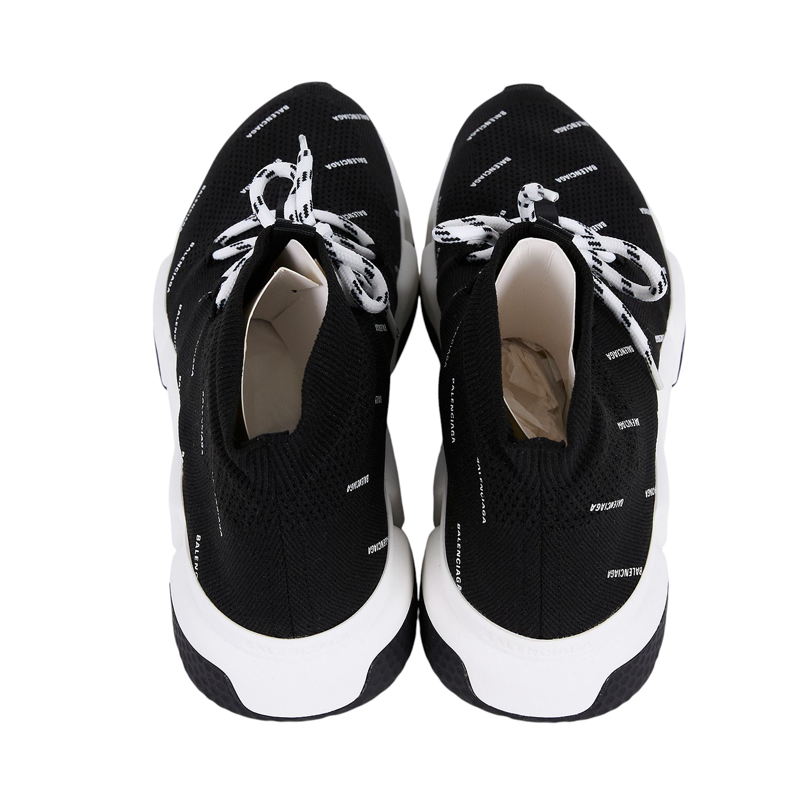 巴黎世家 BALENCIAGA Speed Lace Up 運動鞋  黑LOGO襪套鞋 原廠盒子/防塵袋