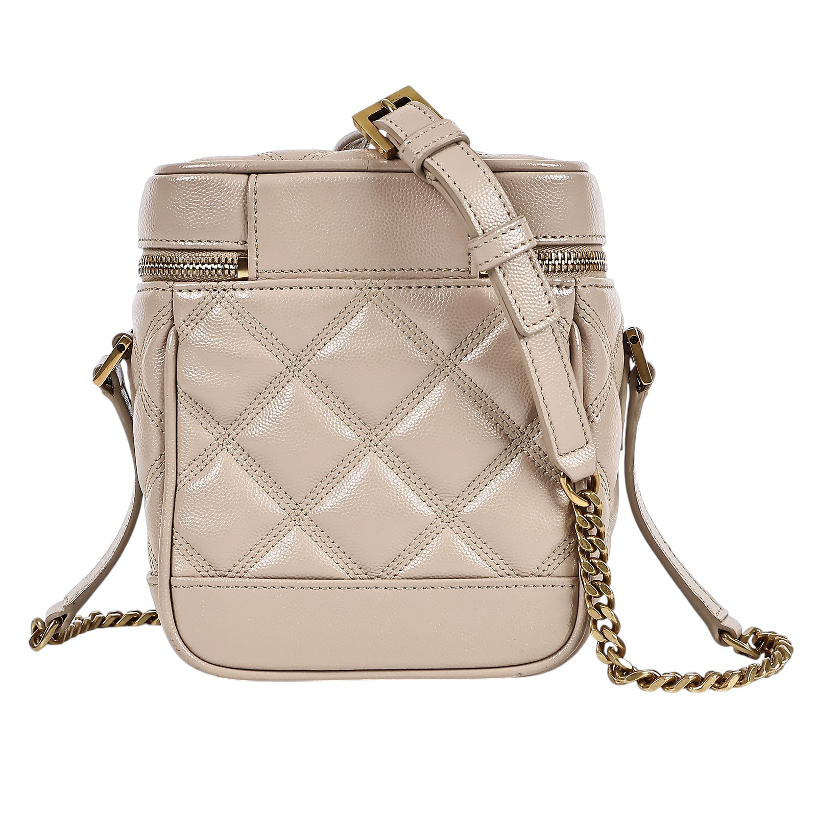 聖羅蘭 YSL SAINT LAURENT 粒紋 牛皮 直式 肩背 化妝箱 64977912H17 粉膚金魚子醬VANITY BAG 原廠盒子/防塵袋/購買證明