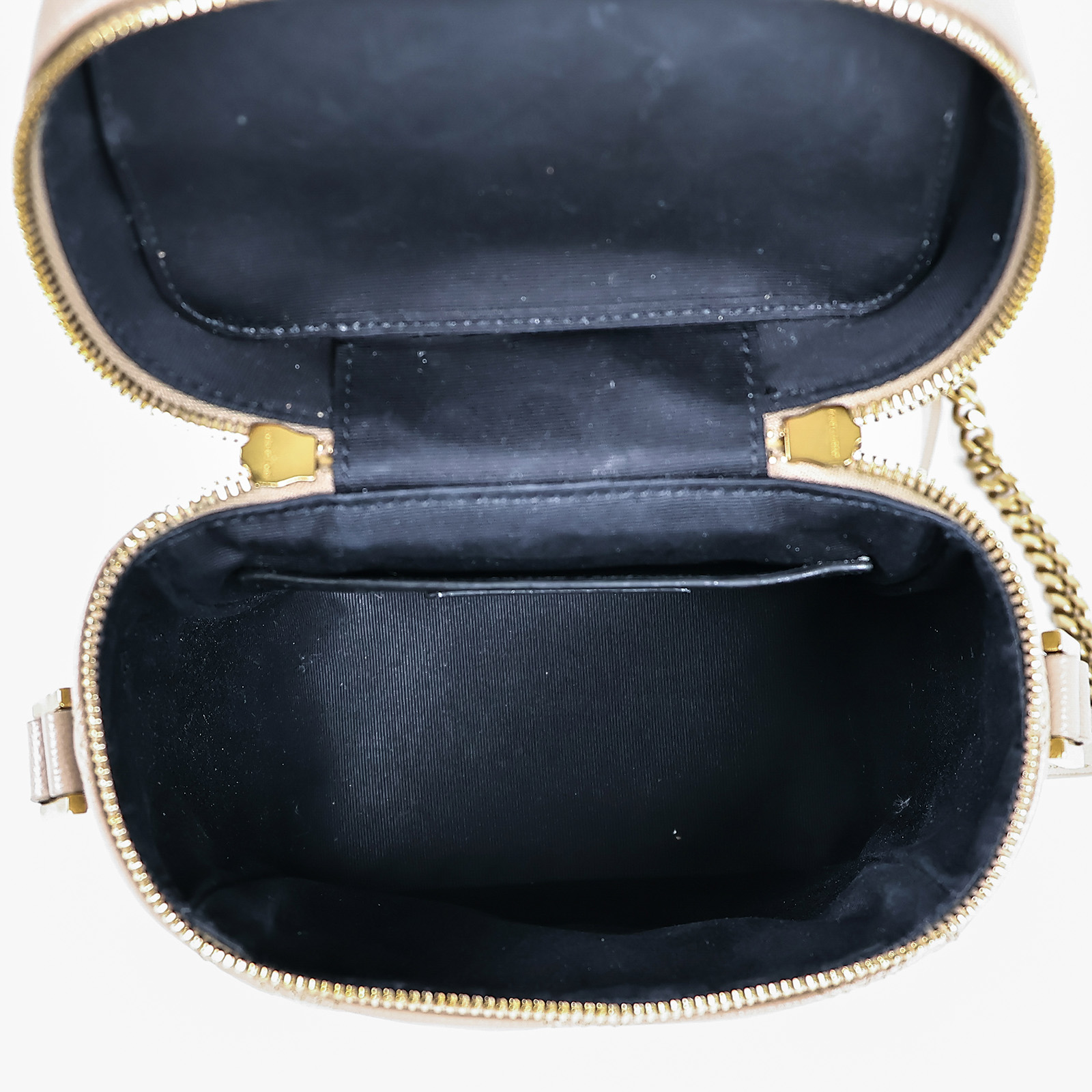 聖羅蘭 YSL SAINT LAURENT 粒紋 牛皮 直式 肩背 化妝箱 64977912H17 粉膚金魚子醬VANITY BAG 原廠盒子/防塵袋/購買證明