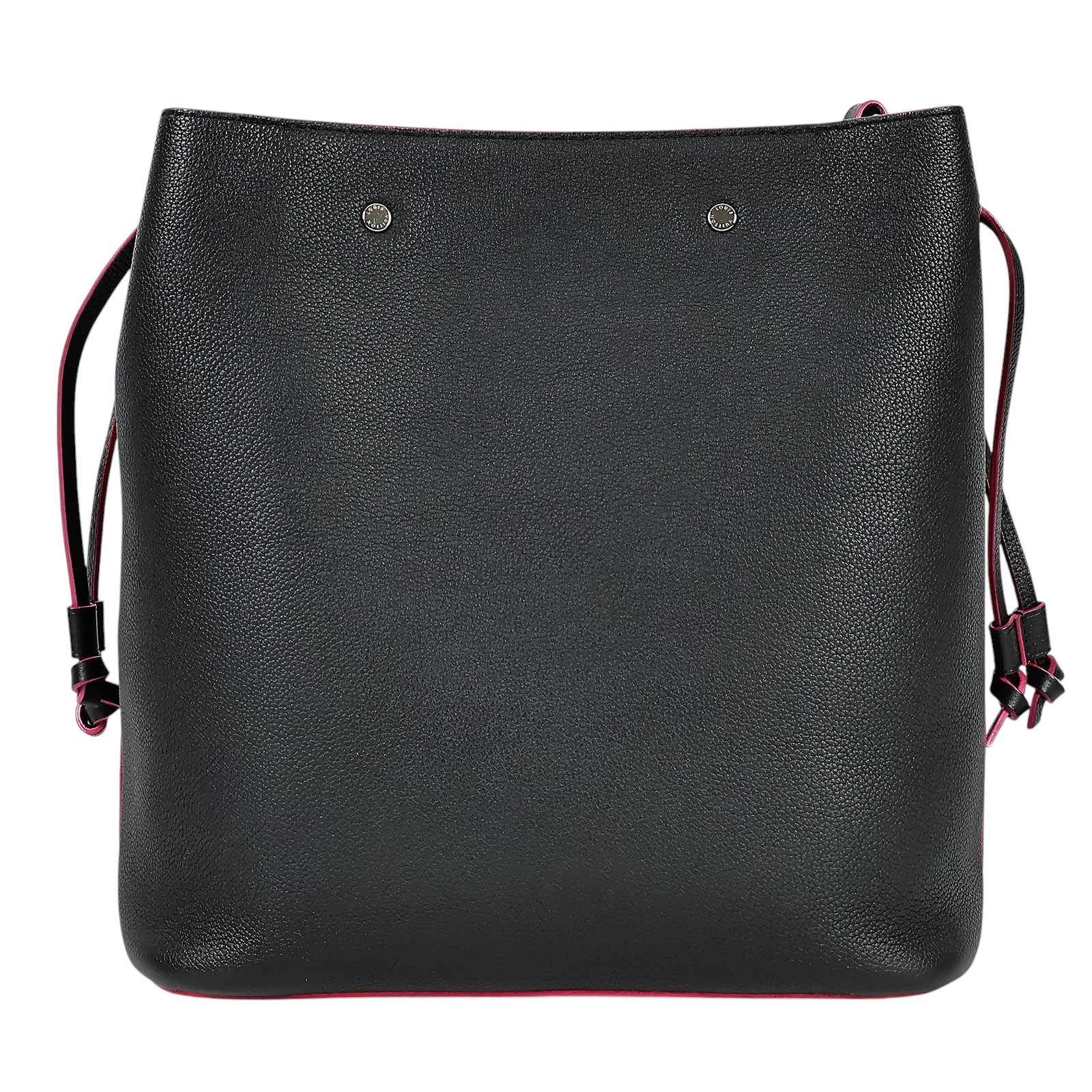 路易威登 LOUIS VUITTON Lockme 水桶肩背包 M54677 晶片款 黑拚桃紅LOCKME水桶包 無附屬品
