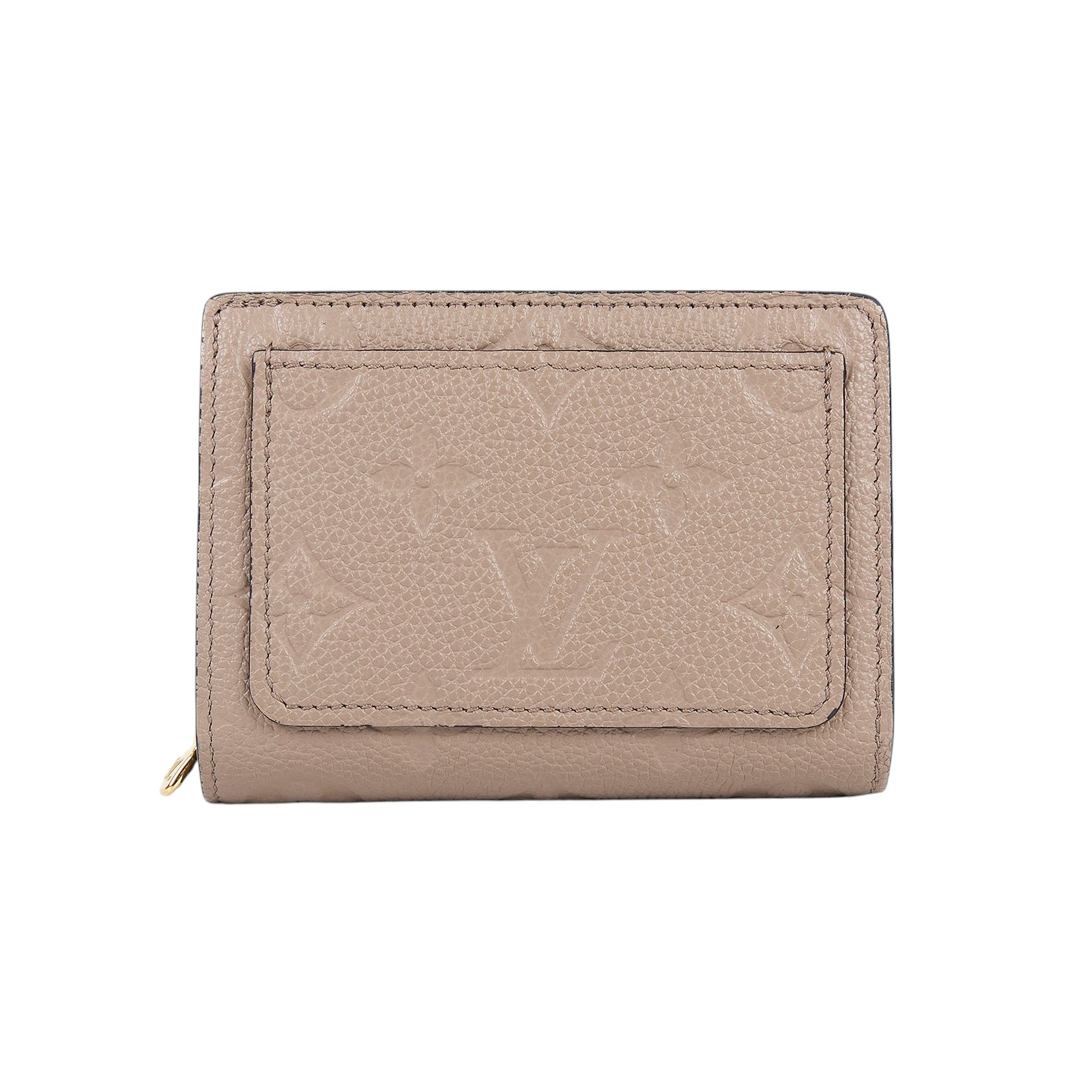 路易威登 LOUIS VUITTON Cléa 柔軟粒面壓花牛皮 錢包 短夾 斑鳩米色 M80152 晶片款 奶茶原花壓紋短夾 無附屬品