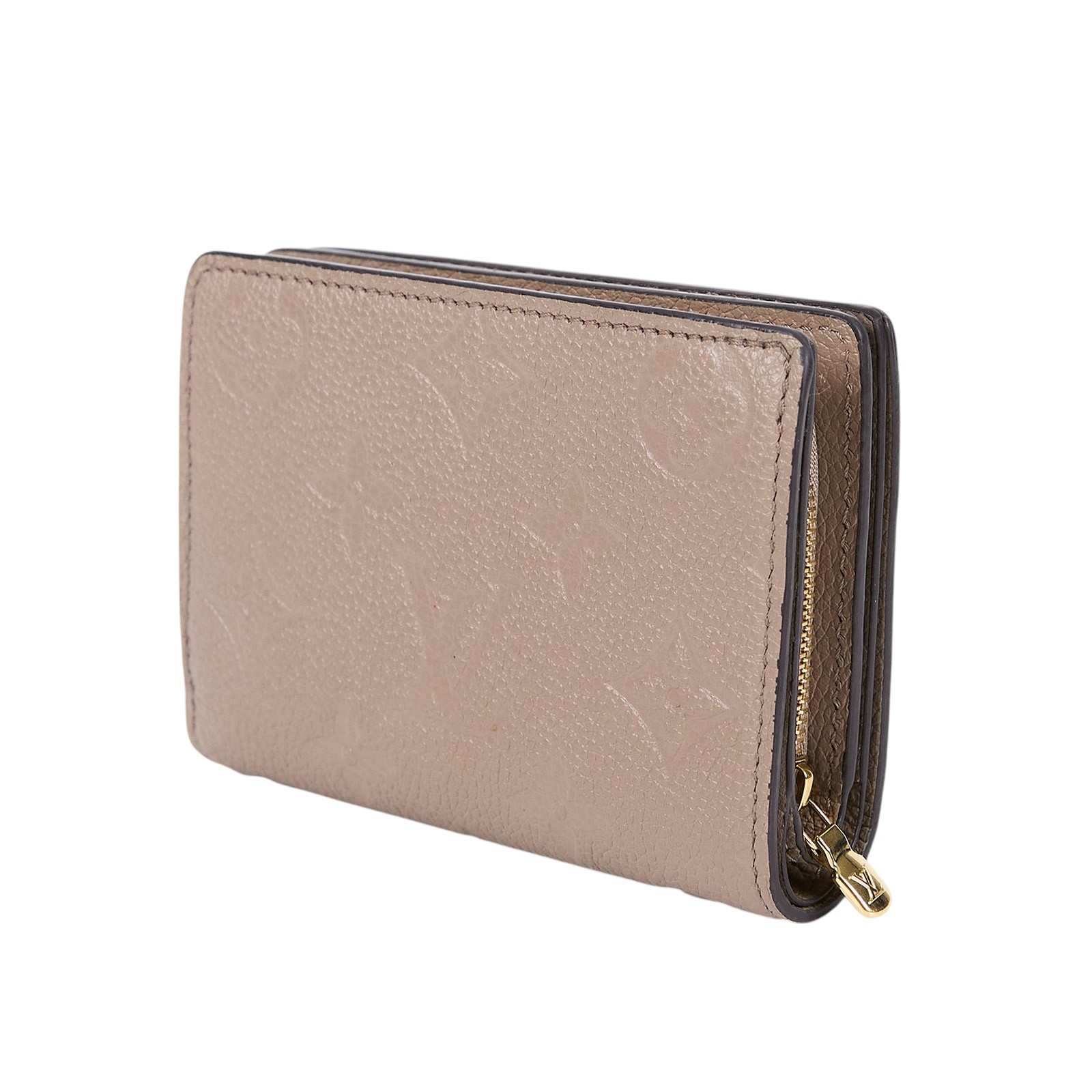 路易威登 LOUIS VUITTON Cléa 柔軟粒面壓花牛皮 錢包 短夾 斑鳩米色 M80152 晶片款 奶茶原花壓紋短夾 無附屬品