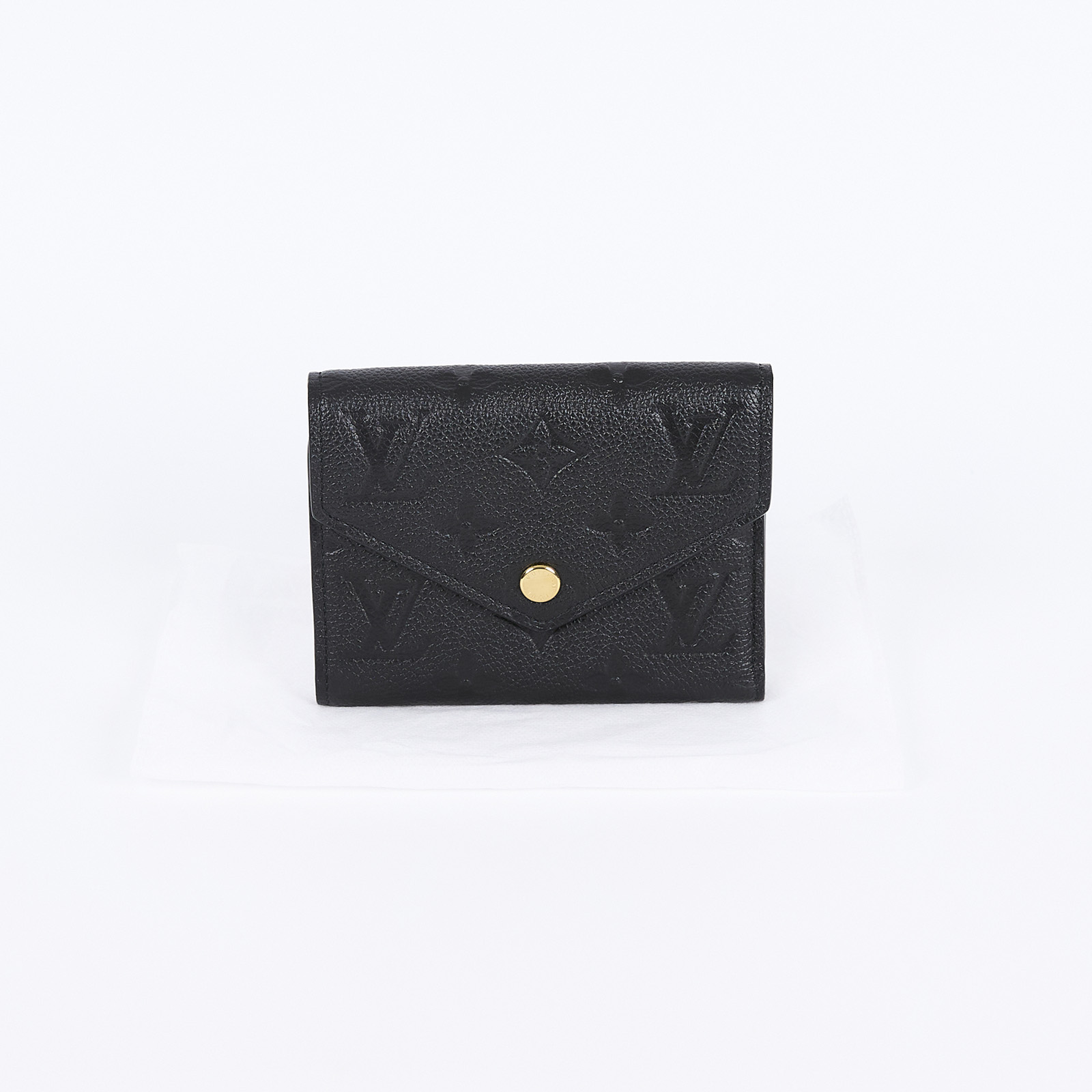 路易威登 LOUIS VUITTON Victorine 錢包 壓花牛皮 M64060 晶片款 黑原花壓紋短夾 無附屬品