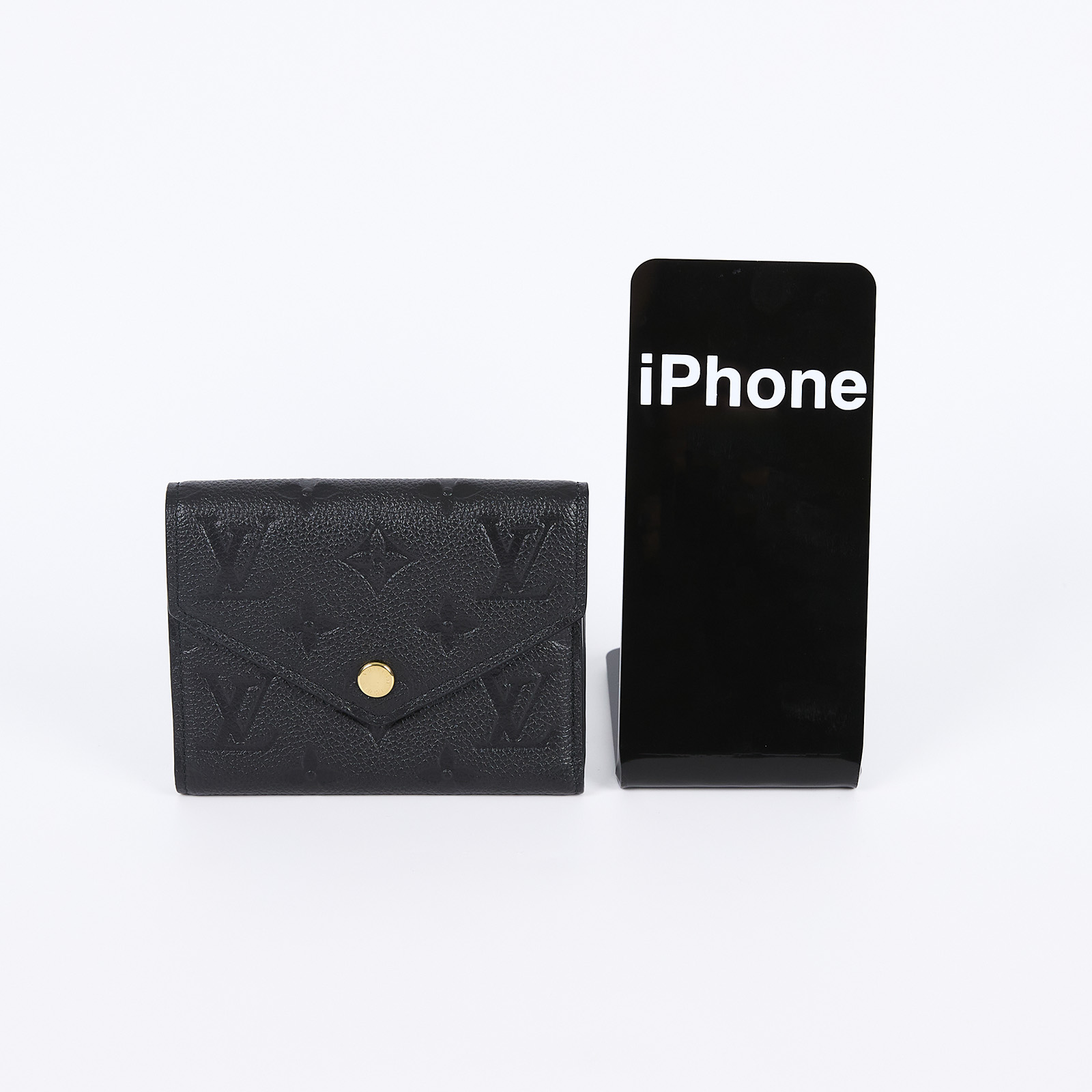 路易威登 LOUIS VUITTON Victorine 錢包 壓花牛皮 M64060 晶片款 黑原花壓紋短夾 無附屬品