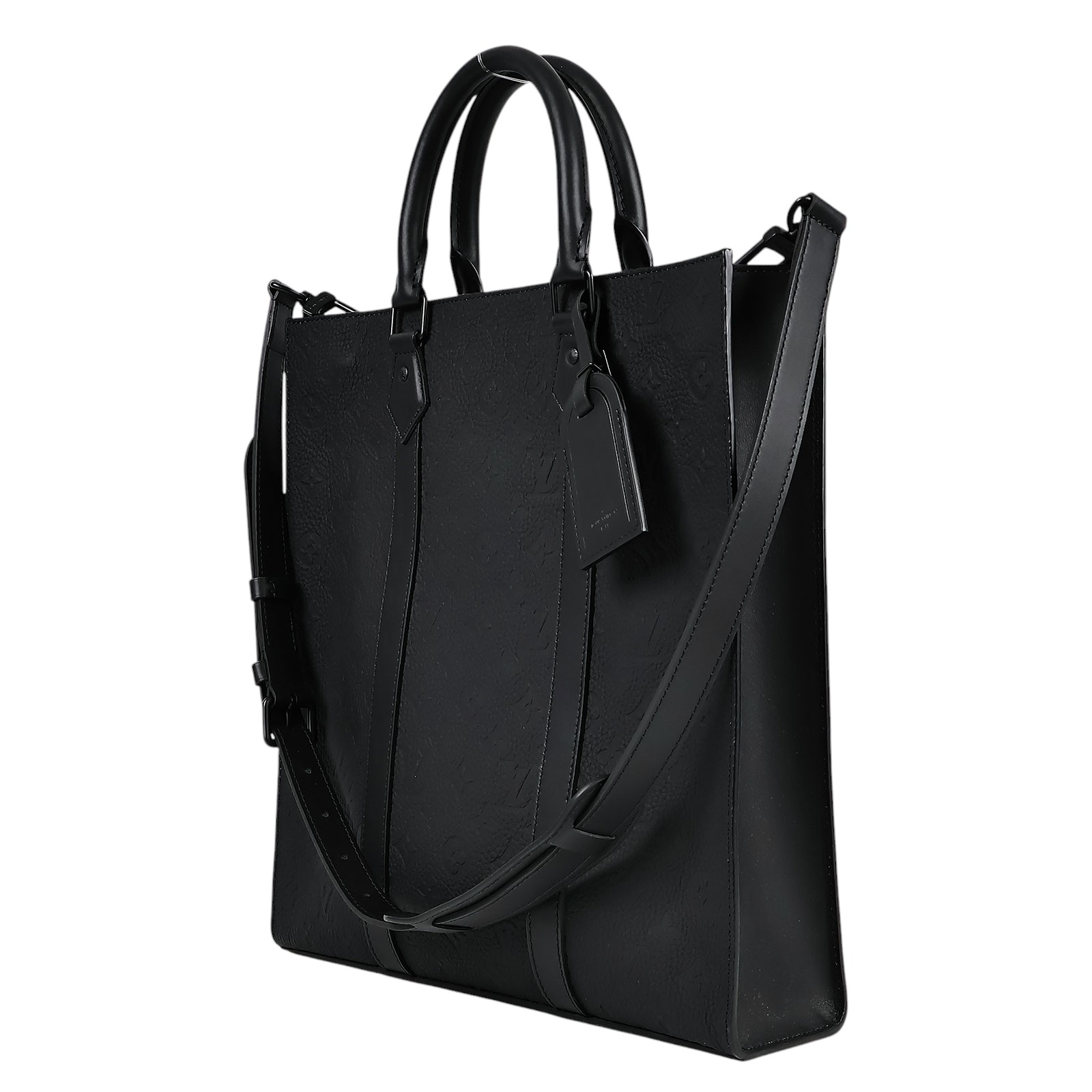 路易威登 LOUIS VUITTON Sac Plat Cross 手提 公事包 M59960 晶片款 黑原花壓印SAC PLAT CROSS手提斜背包 防塵袋