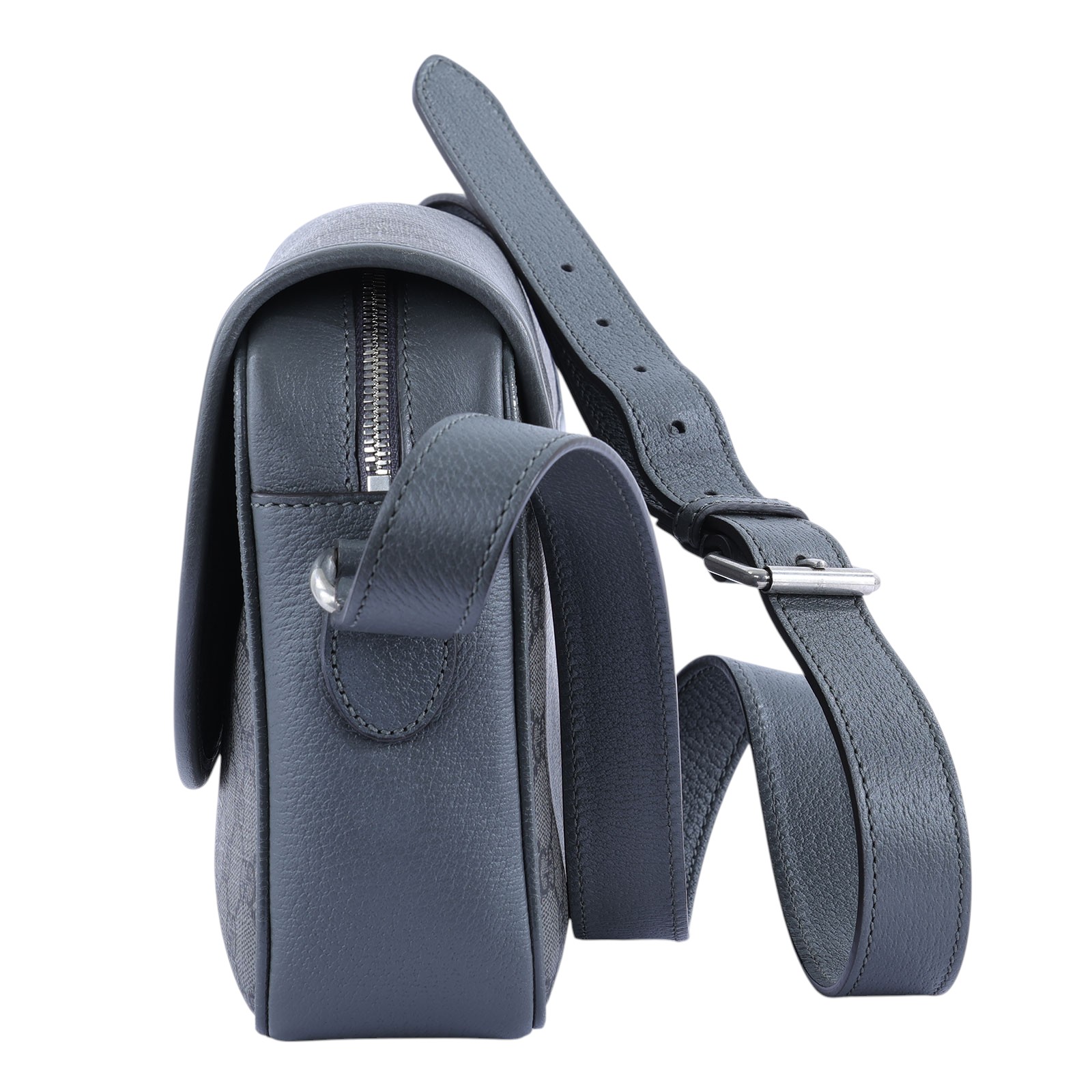 古馳 GUCCI Ophidia GG logo 拉鍊 下蓋 肩背 郵差包 724704 灰GG滿版郵差包 原廠盒子/防塵袋