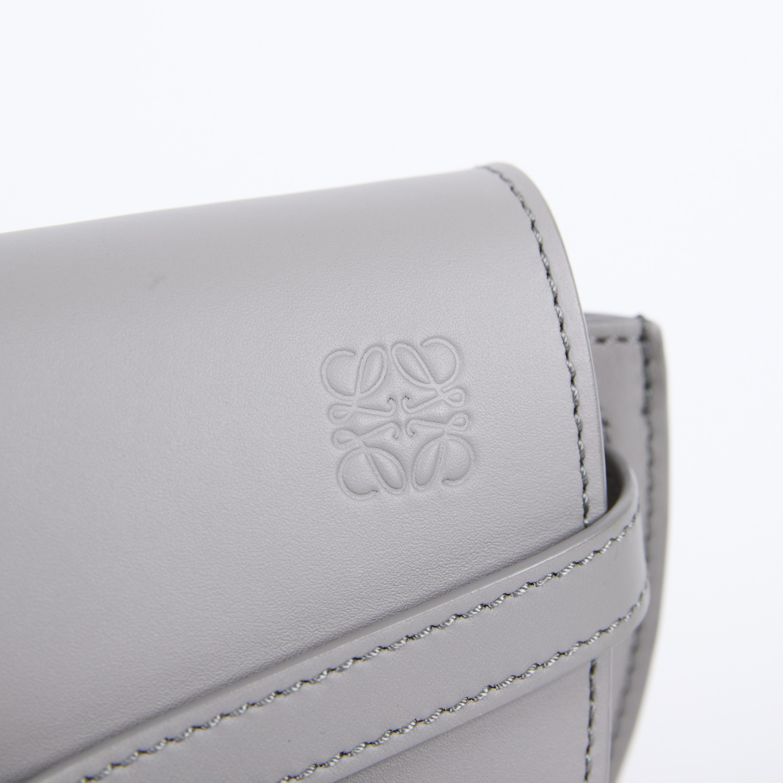 羅意威 LOEWE Mini Gate Dual bag 迷你 小牛皮 肩背包 帆布背帶  灰色GATE MINI 原廠盒子/防塵袋/購買證明