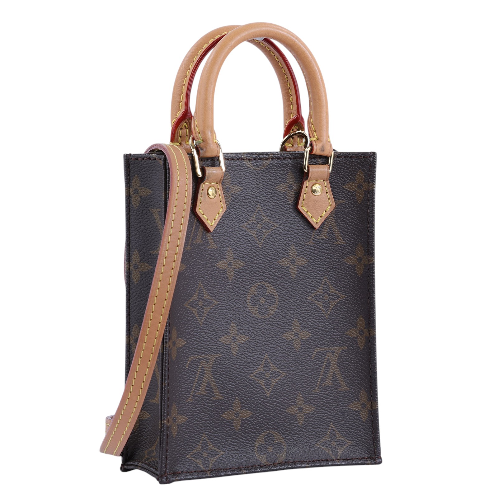 路易威登 LOUIS VUITTON Petit Sac Plat 經典帆布 斜背包 M69442 晶片款  原廠盒子/防塵袋/購買證明