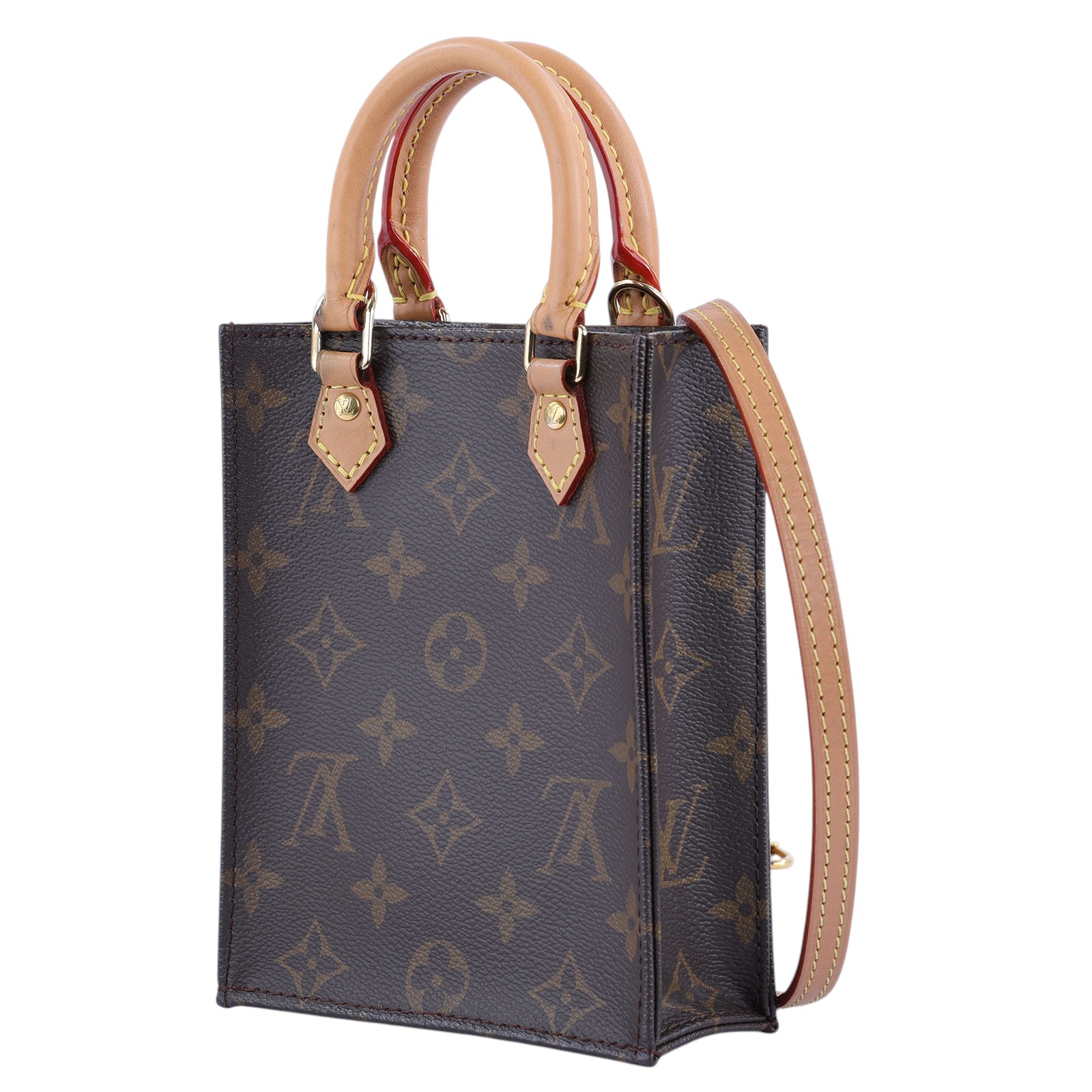 路易威登 LOUIS VUITTON Petit Sac Plat 經典帆布 斜背包 M69442 晶片款  原廠盒子/防塵袋/購買證明