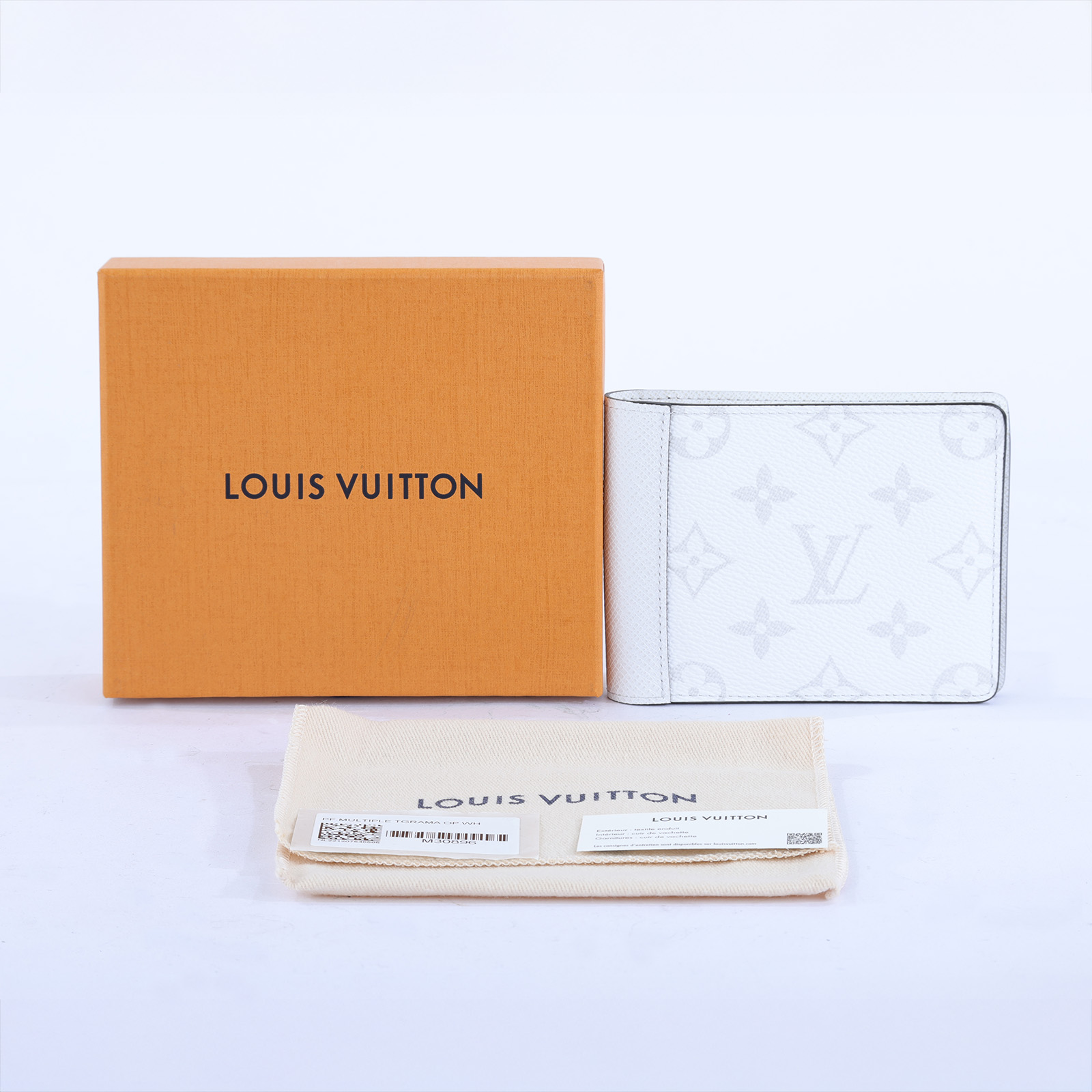 路易威登 LOUIS VUITTON Multiple Wallet 錢包 短夾 M30896 晶片款 白原花Multiple 原廠盒子/防塵袋