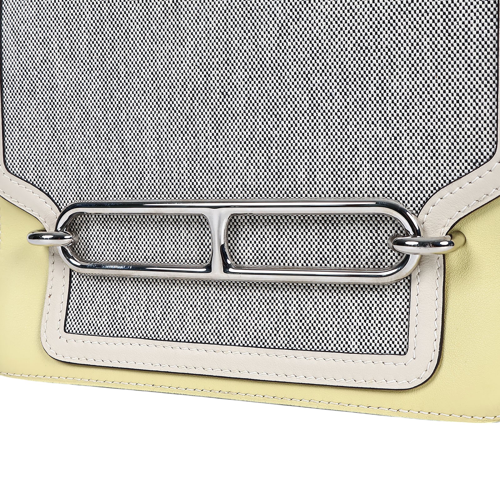 愛馬仕 Hermès Roulis 豬鼻子 斜背包 23 RO23 XST005PI X刻黃白拼帆布ROULIS 23 防塵袋