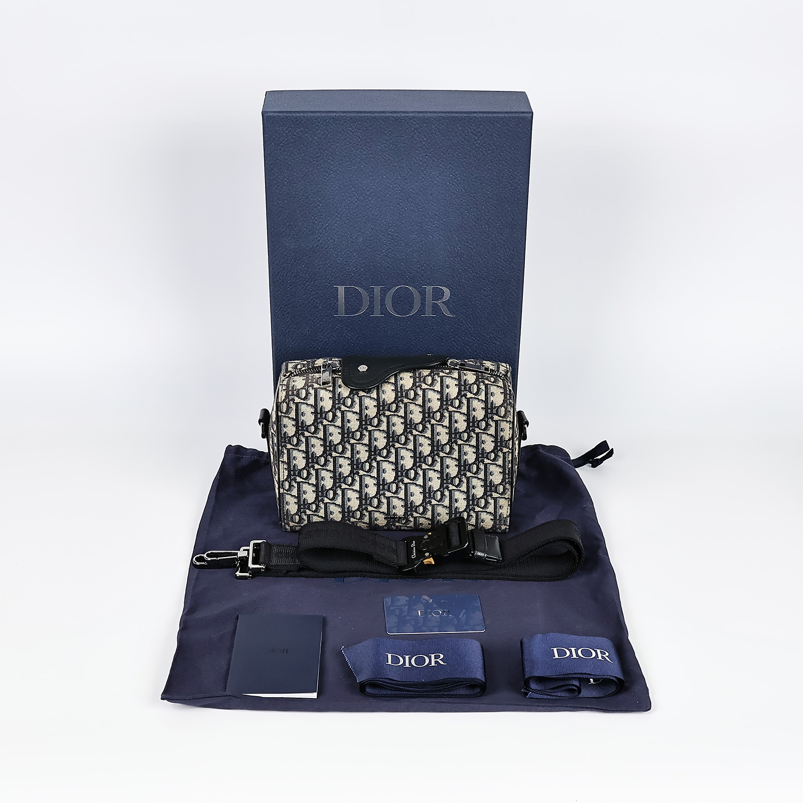 迪奧 CHRISTIAN DIOR Lingot 22 斜背包  藍LINGOT 22 原廠盒子/防塵袋/保證卡