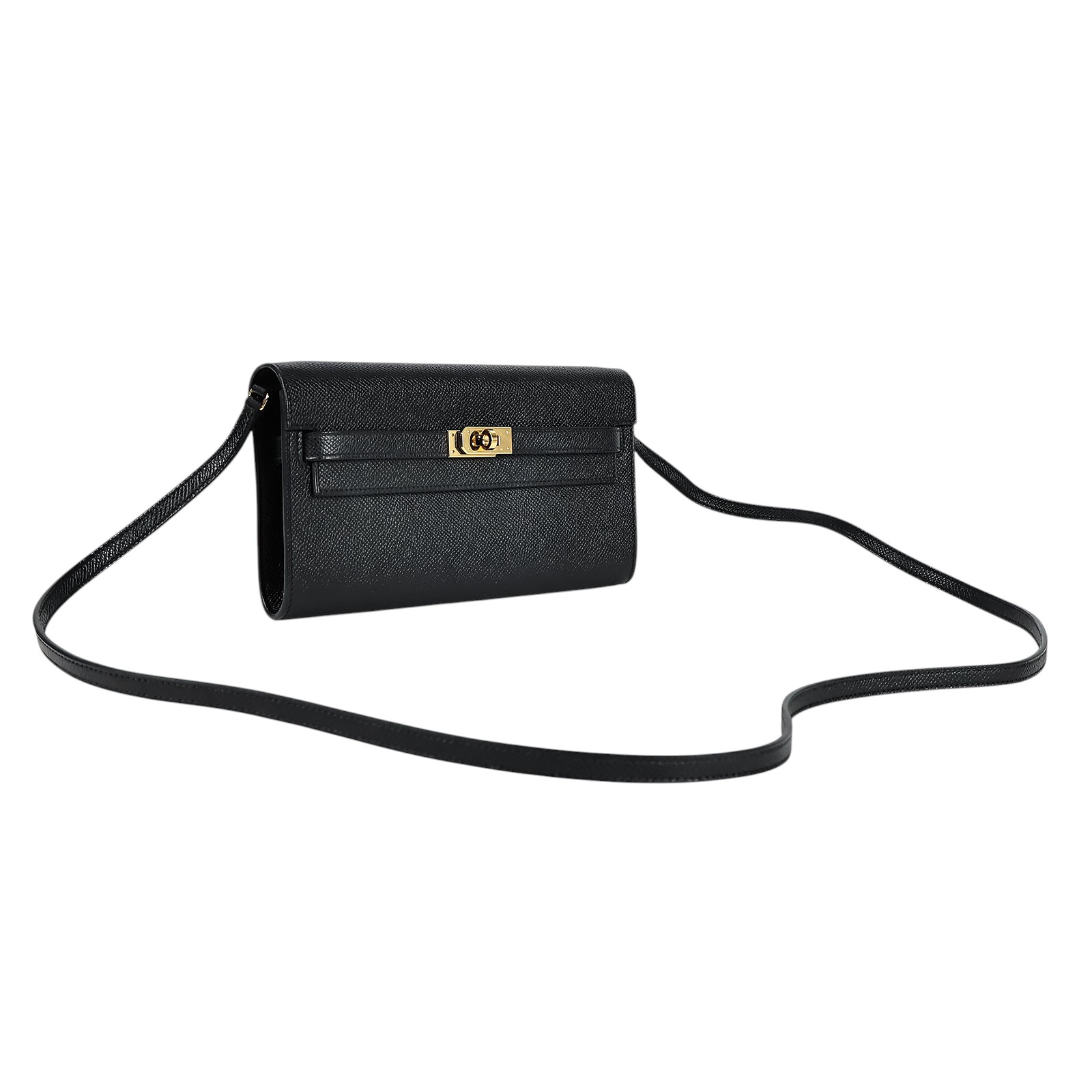 愛馬仕 Hermès Kelly to go 長夾肩背包 KLG B刻 黑KELLY TO GO 原廠盒子/購買證明影本