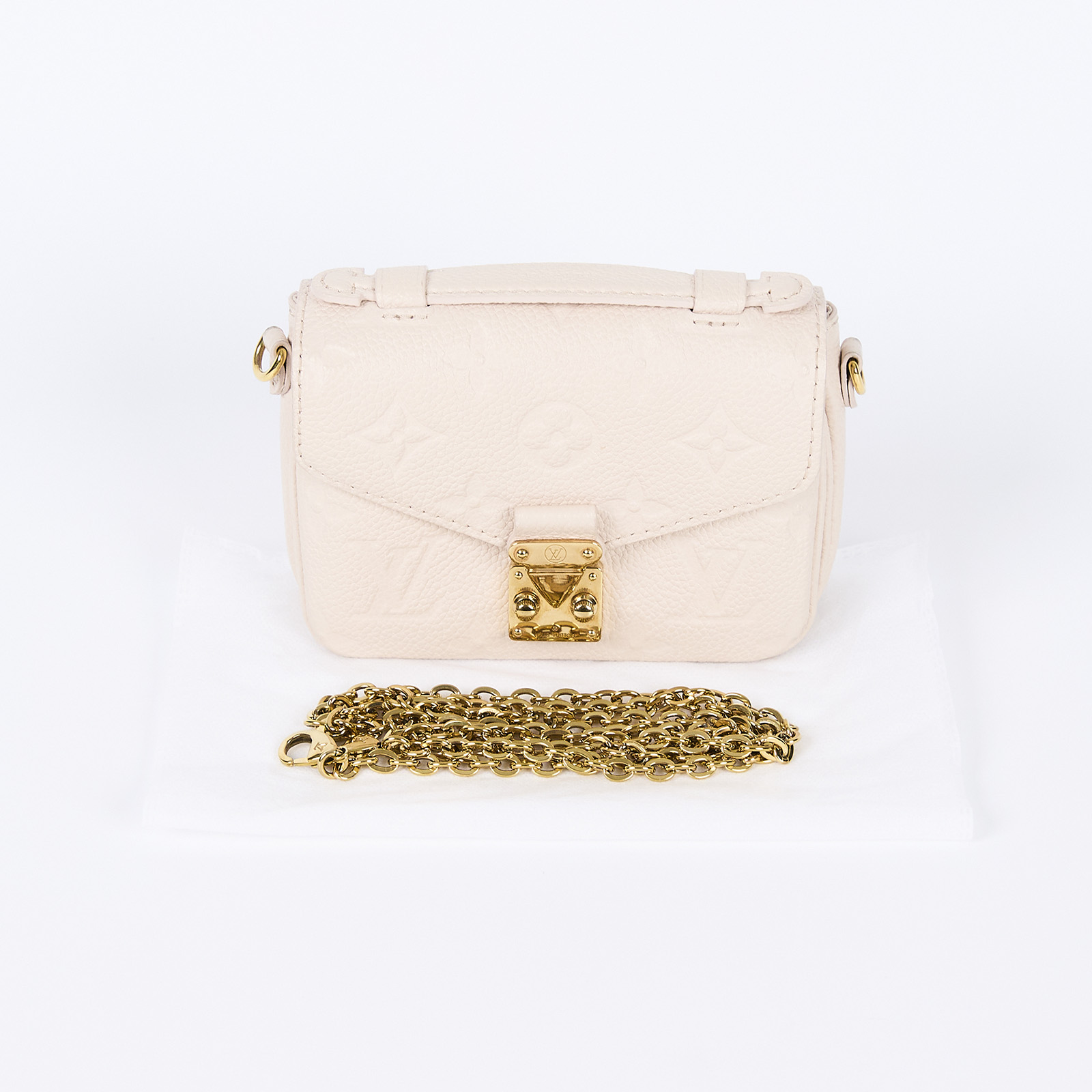 路易威登 LOUIS VUITTON Micro Métis 錢包 小型皮件 M81390 晶片款 白MICRO METIS郵差鍊包 無附屬品