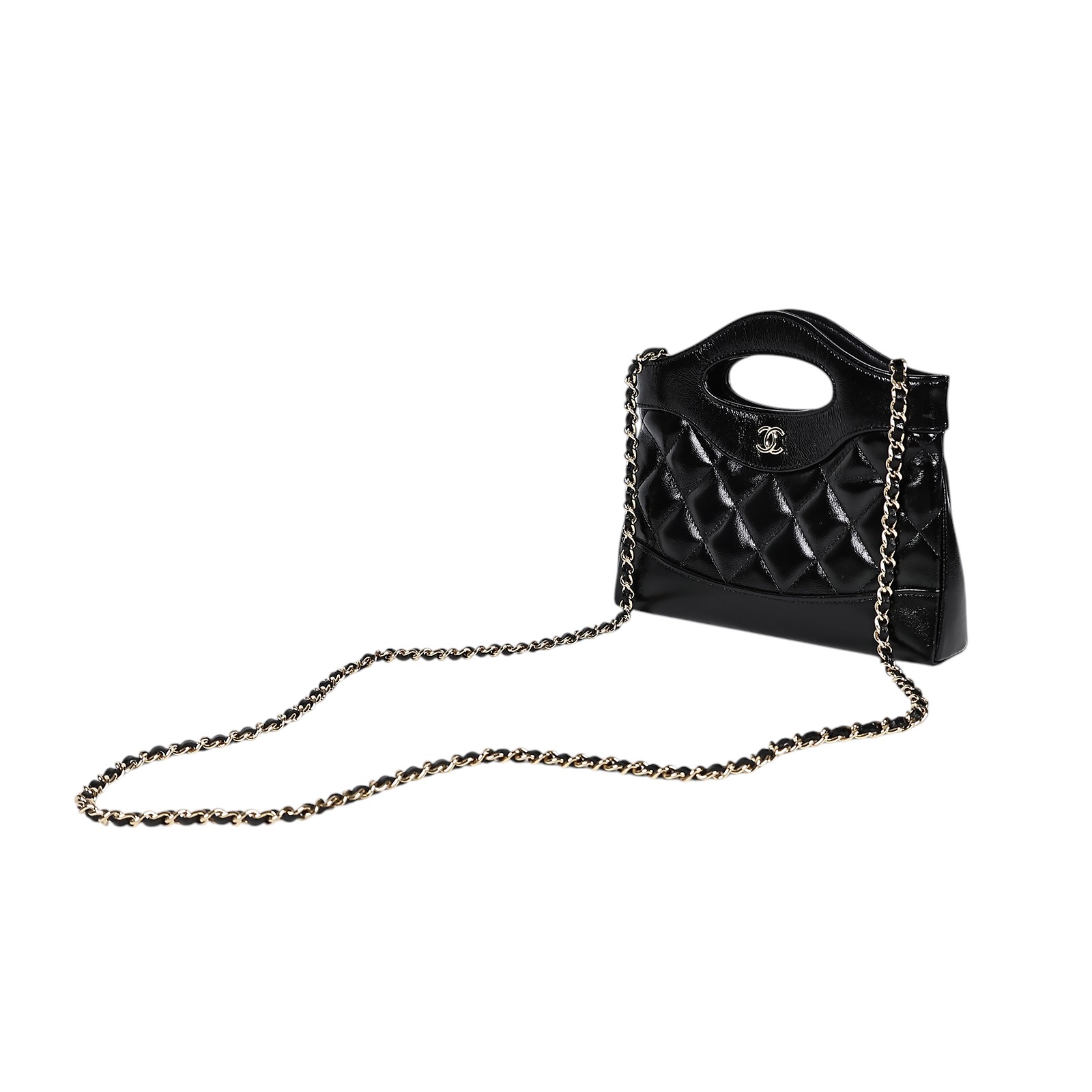 香奈兒 CHANEL CC Logo 31包 菱格紋 鍊帶 肩背 手提包 AP3656 晶片款 黑31bag mini 防塵袋/原廠盒子
