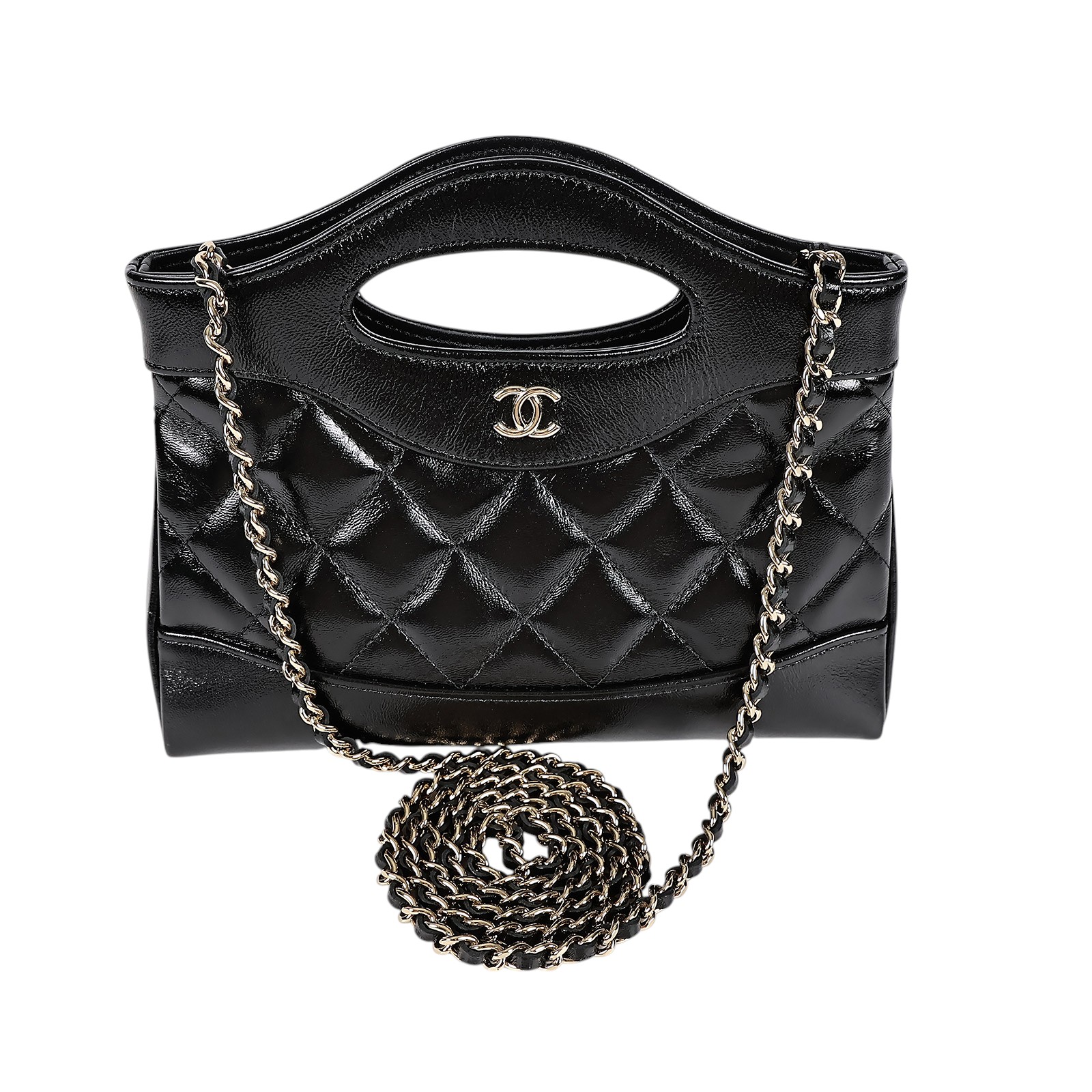 香奈兒 CHANEL CC Logo 31包 菱格紋 鍊帶 肩背 手提包 AP3656 晶片款 黑31bag mini 防塵袋/原廠盒子