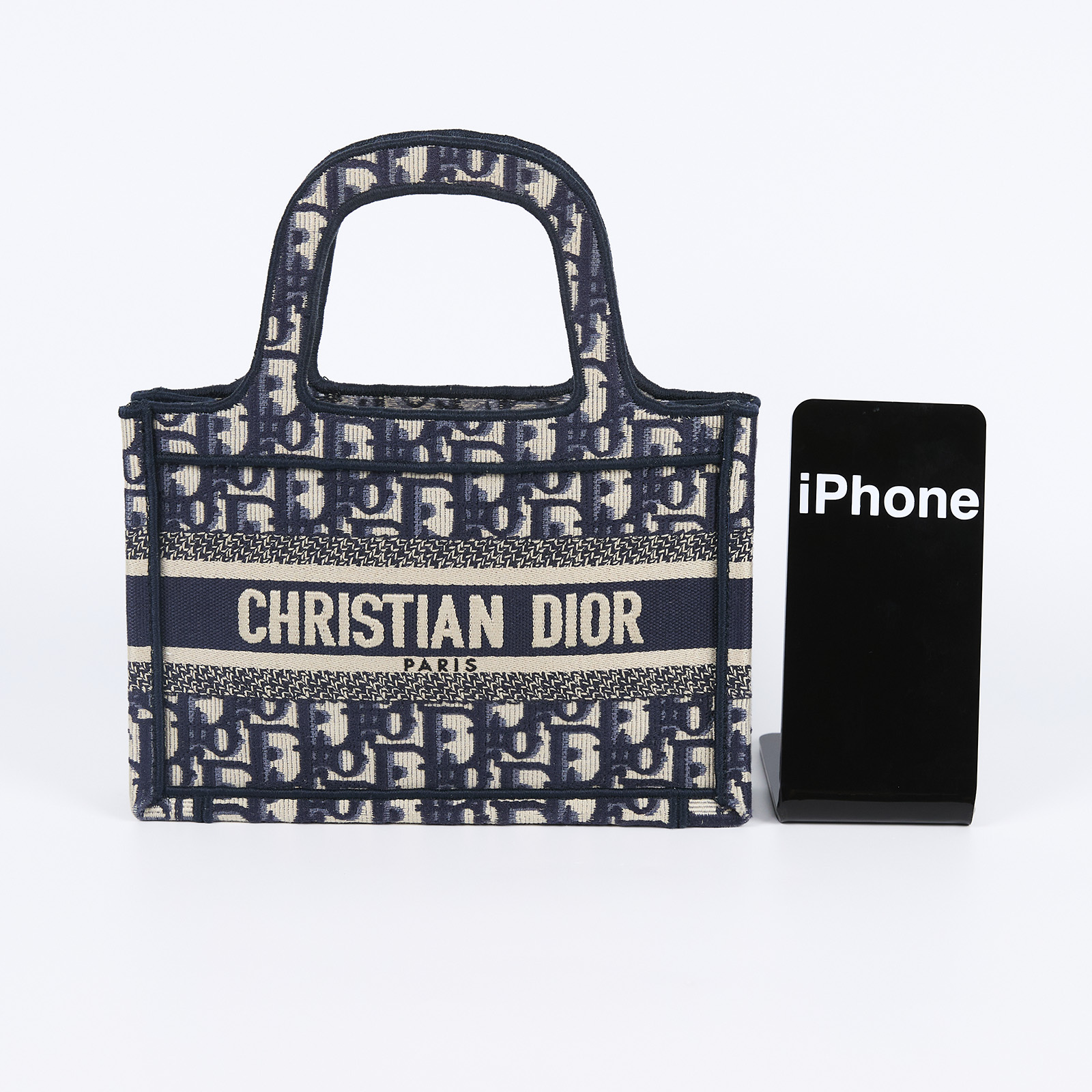 迪奧 CHRISTIAN DIOR Book Tote 迷你 手提 托特包  藍緹花BOOK TOTE MINI 防塵袋