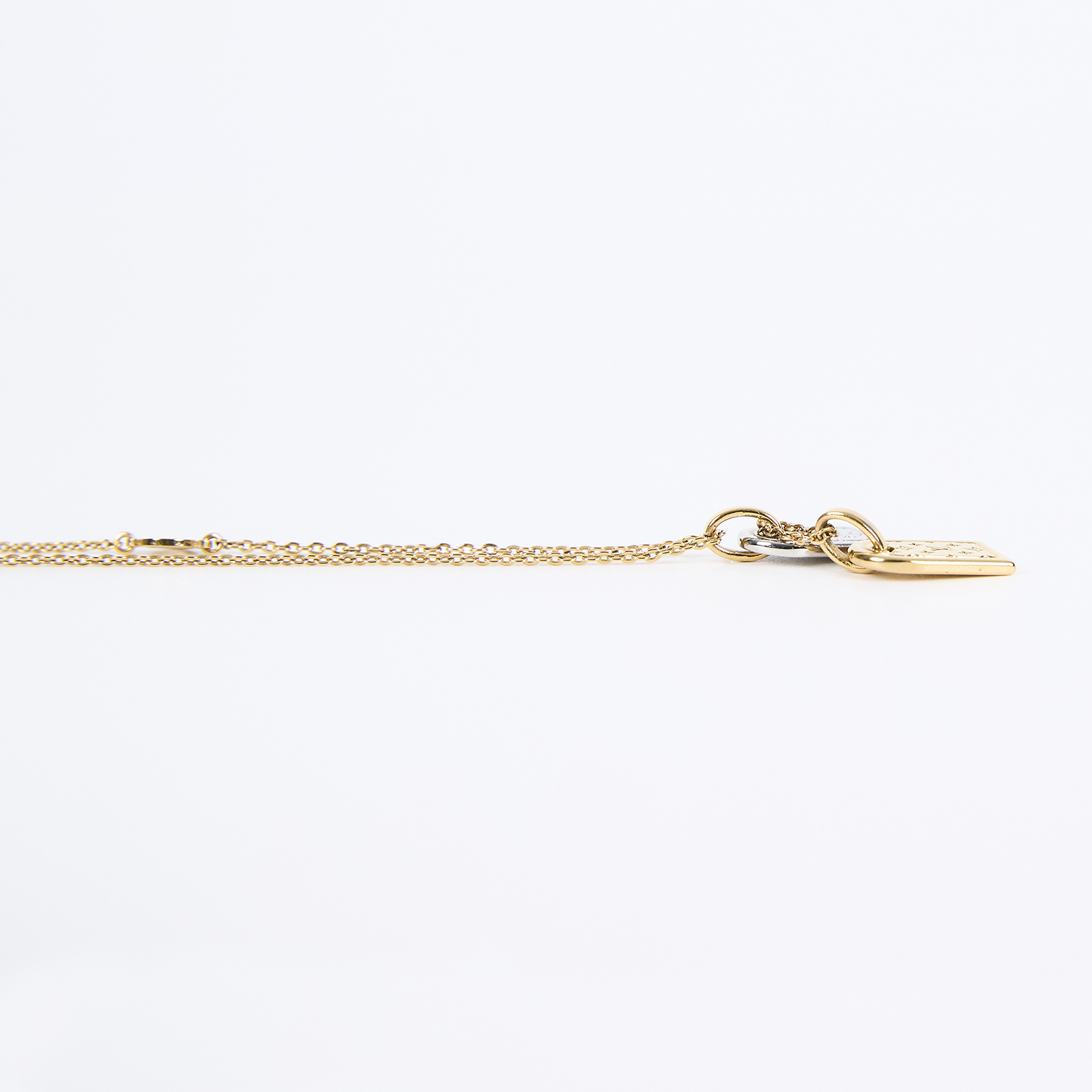 路易威登 LOUIS VUITTON Nanogram 項鏈 M63141 原花雙色吊墜鎖骨項鍊(金銀) 原廠盒子/防塵袋/購買證明