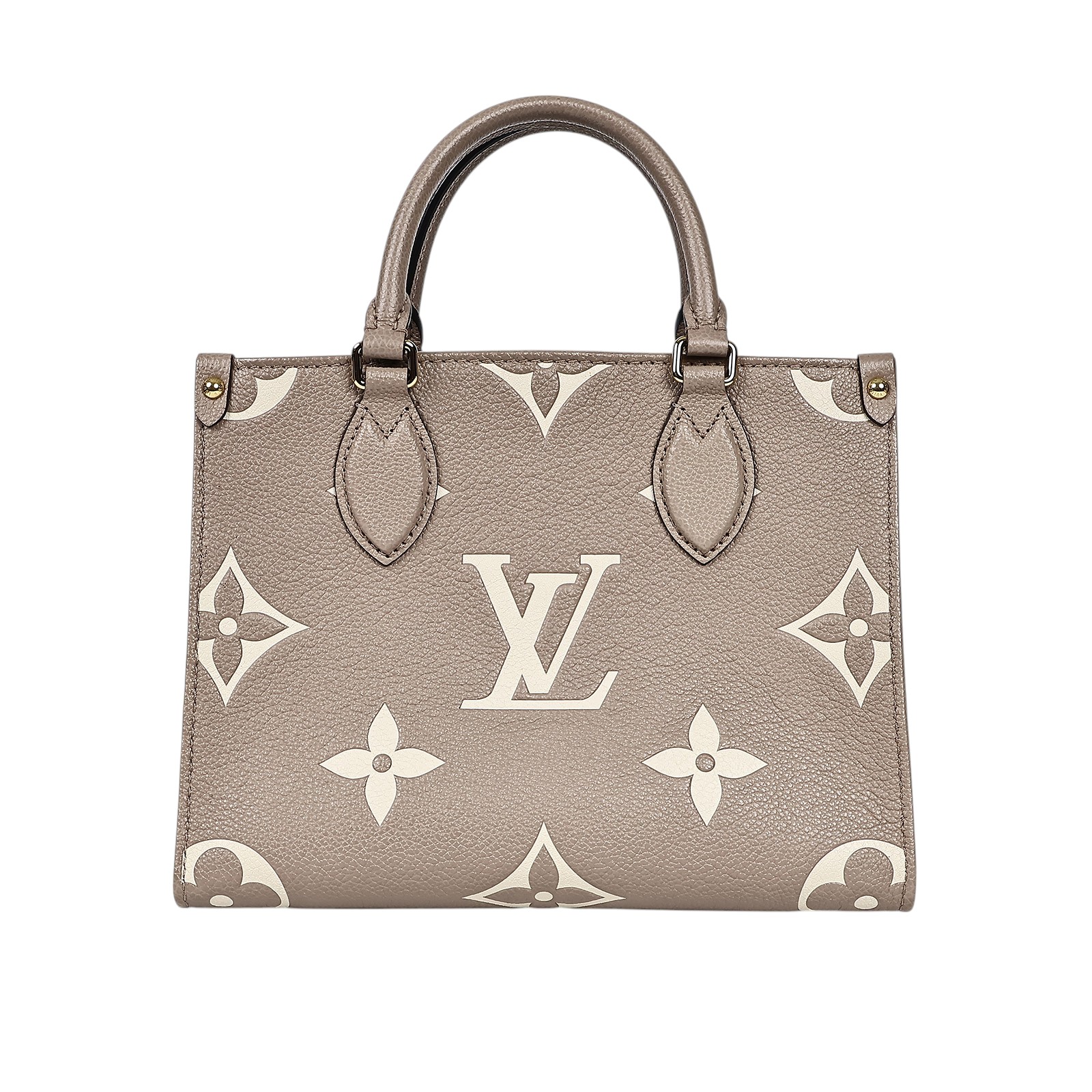 路易威登 LOUIS VUITTON OnTheGo PM 手提 肩背包 雙色 斑鳩米色 奶油色  M45779 晶片款  防塵袋/背帶