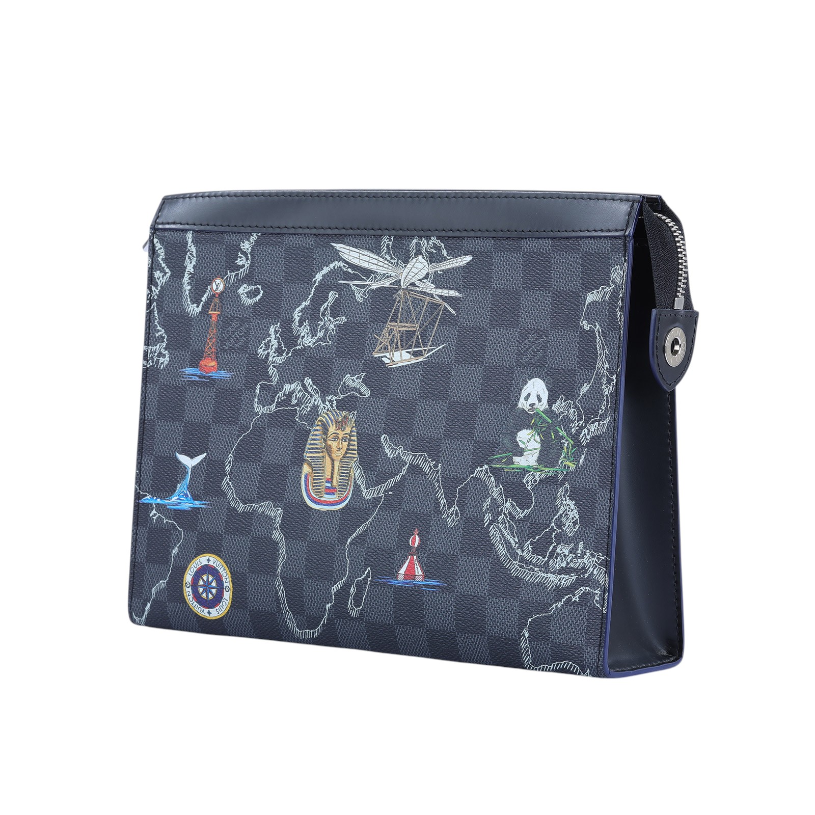 路易威登 LOUIS VUITTON Pochette Voyage MM 棋盤格 手拿包 N40205  原廠盒子/防塵袋/購買證明