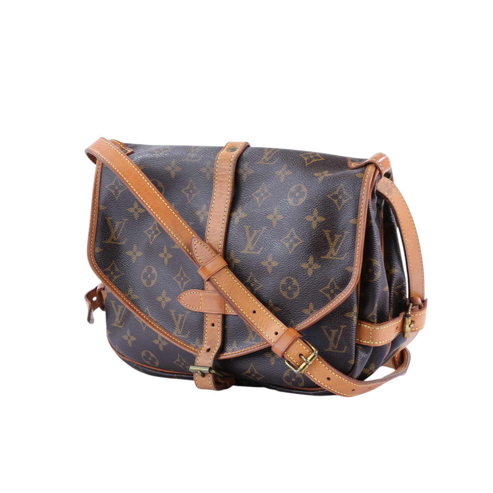路易威登 LOUIS VUITTON Saumur 30 馬鞍包 M42256 原花馬鞍包 無附屬品