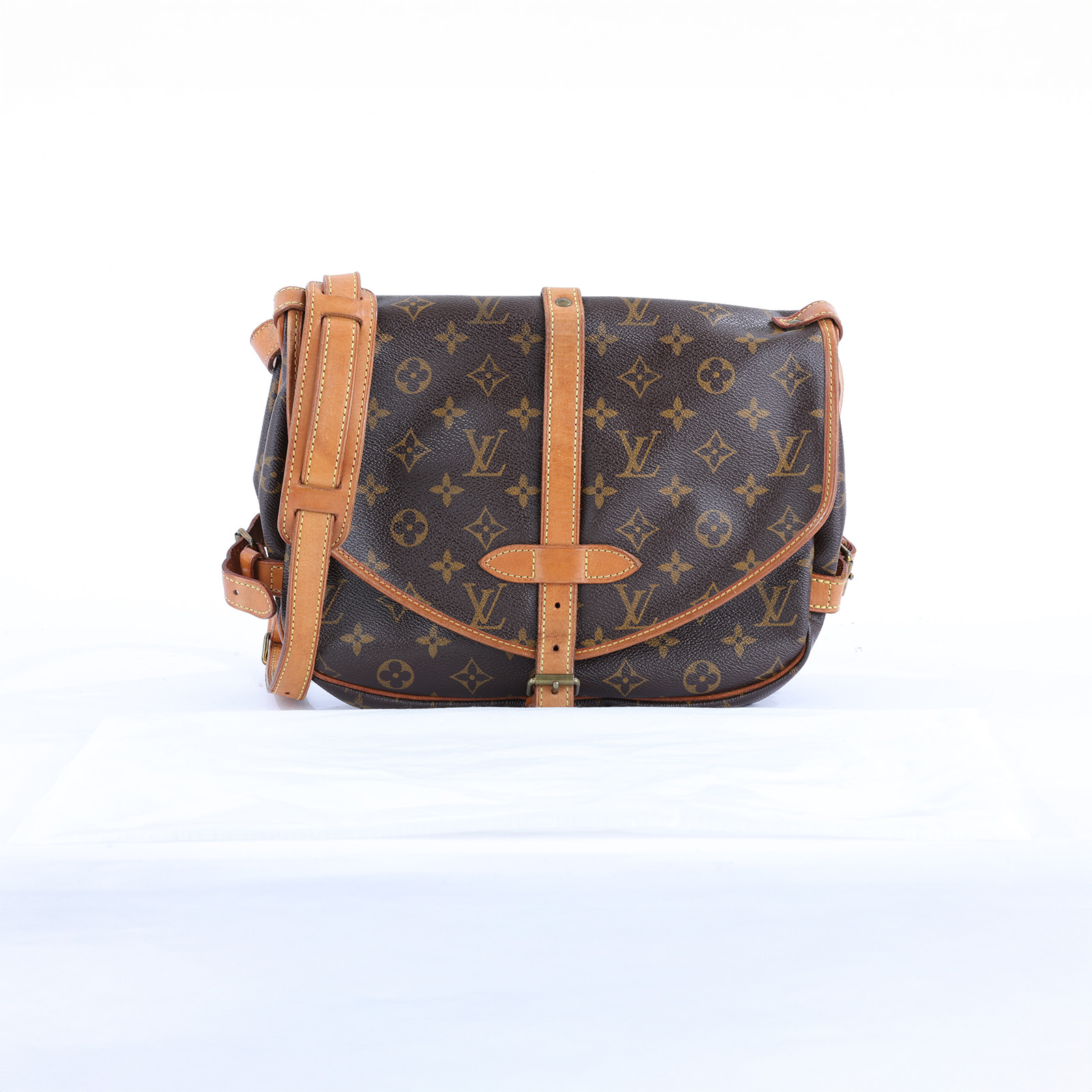 路易威登 LOUIS VUITTON Saumur 30 馬鞍包 M42256 原花馬鞍包 無附屬品