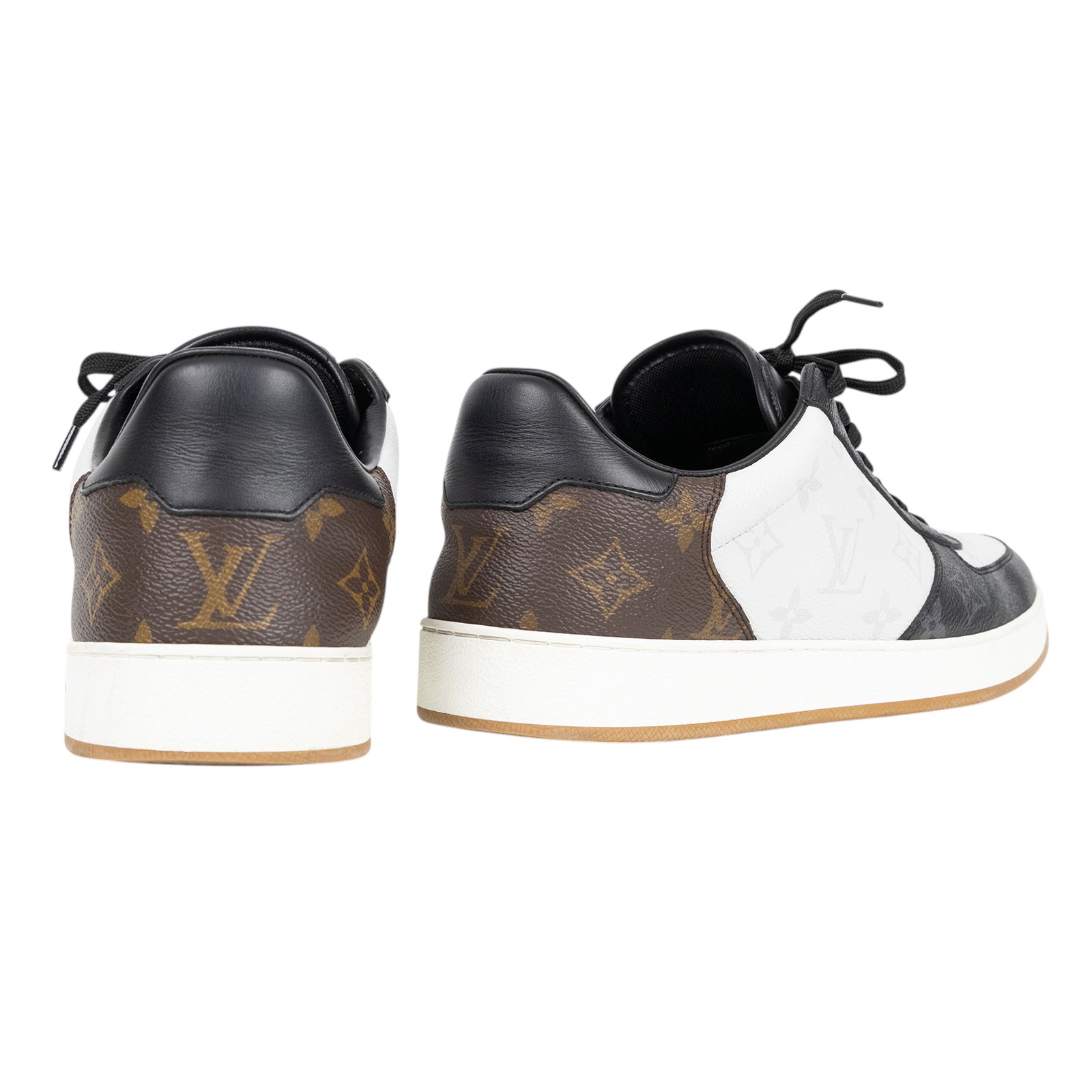 路易威登 LOUIS VUITTON Rivoli 運動鞋 1A8WG8 黑白棕原花運動鞋 原廠盒子