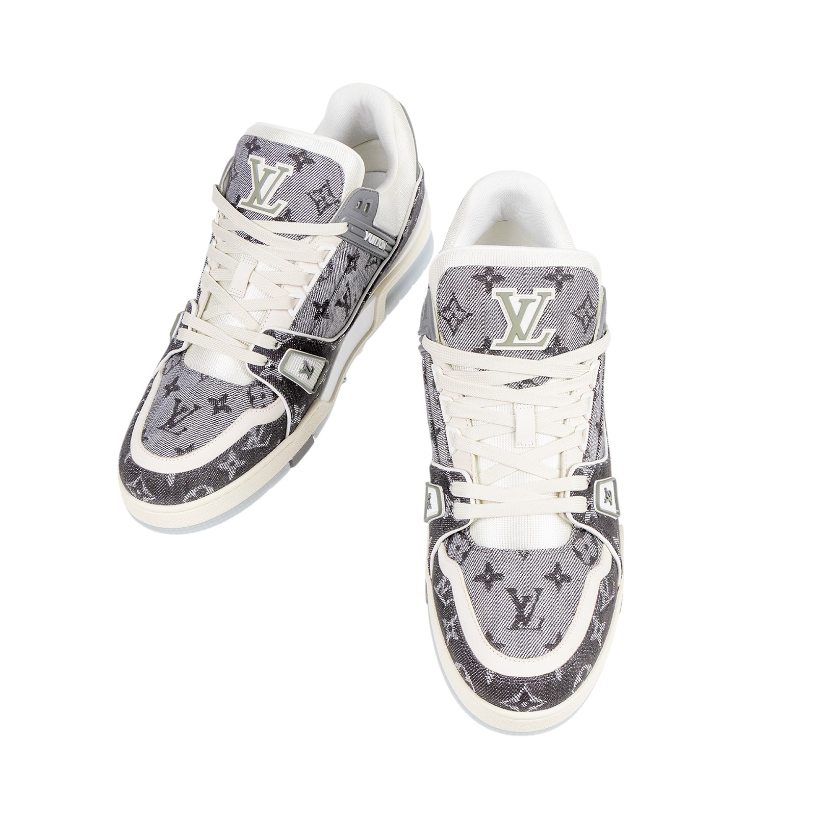 路易威登 LOUIS VUITTON LV Trainer 運動鞋 1ADHIL 灰牛仔原花Trainer鞋 原廠盒子/防塵袋/購買證明影本