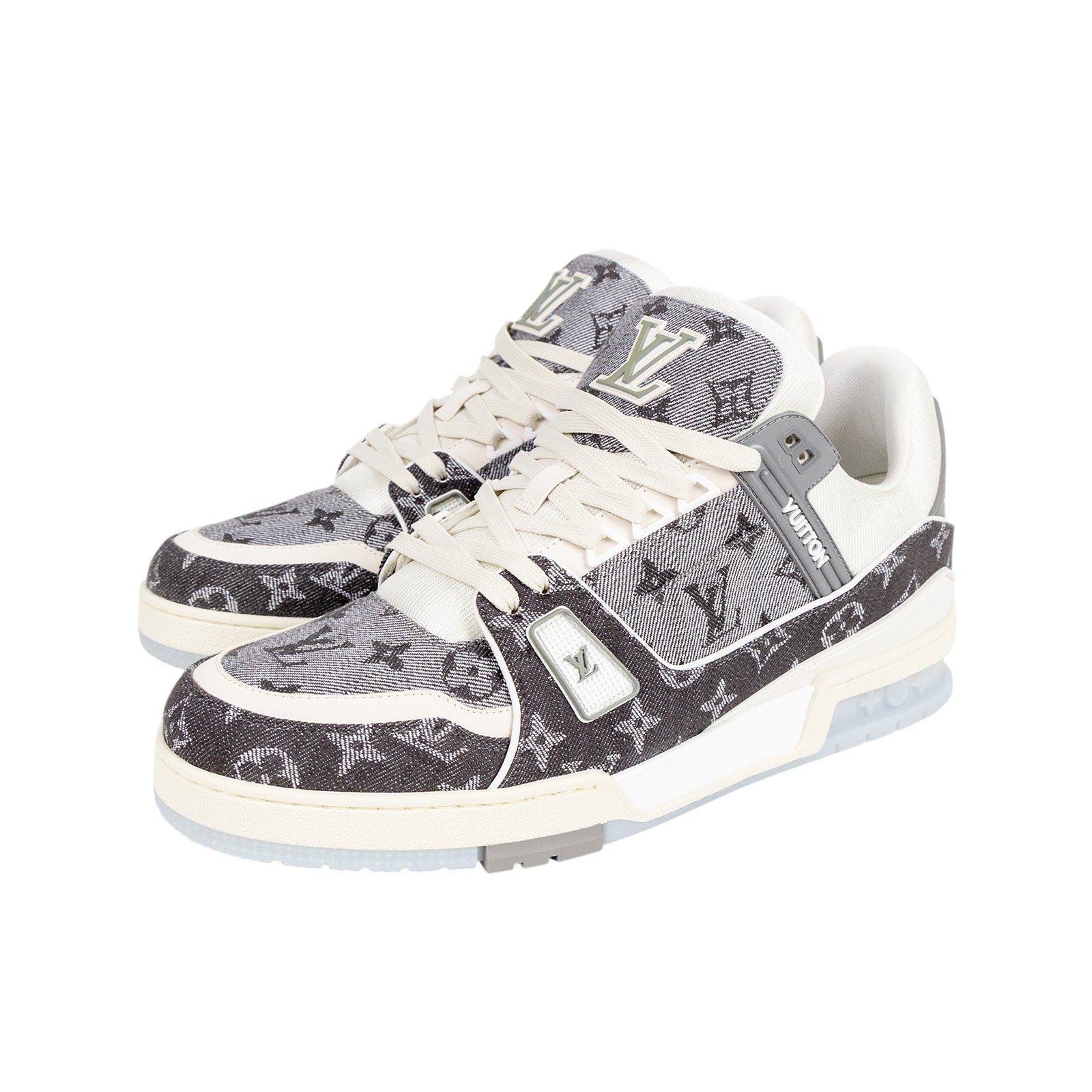 路易威登 LOUIS VUITTON LV Trainer 運動鞋 1ADHIL 灰牛仔原花Trainer鞋 原廠盒子/防塵袋/購買證明影本